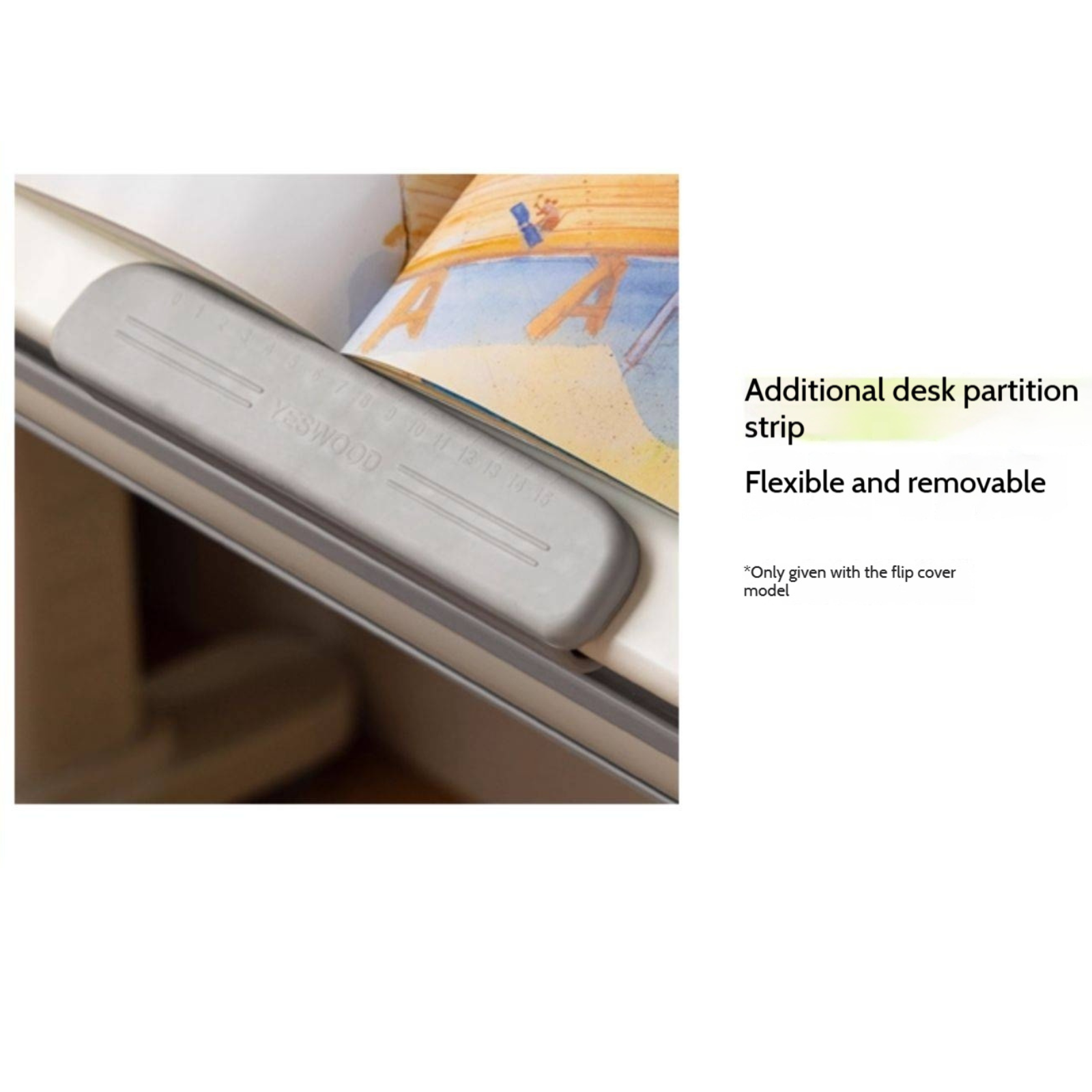 Solid Rubberwood Cream Style Children's Learning Desk