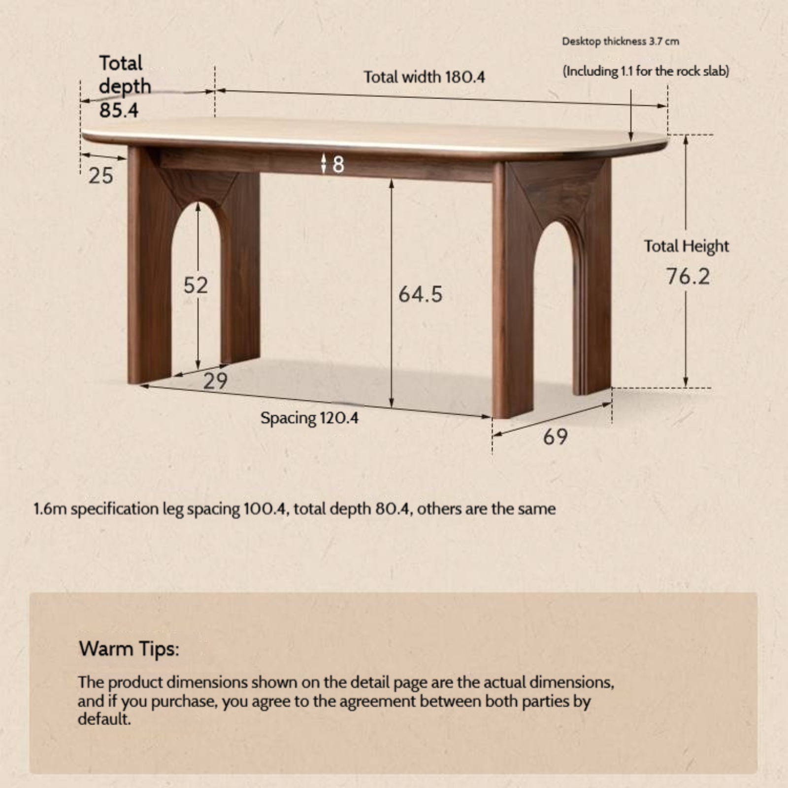 Black Walnut, Oak Solid Wood French Retro Style Dining Table