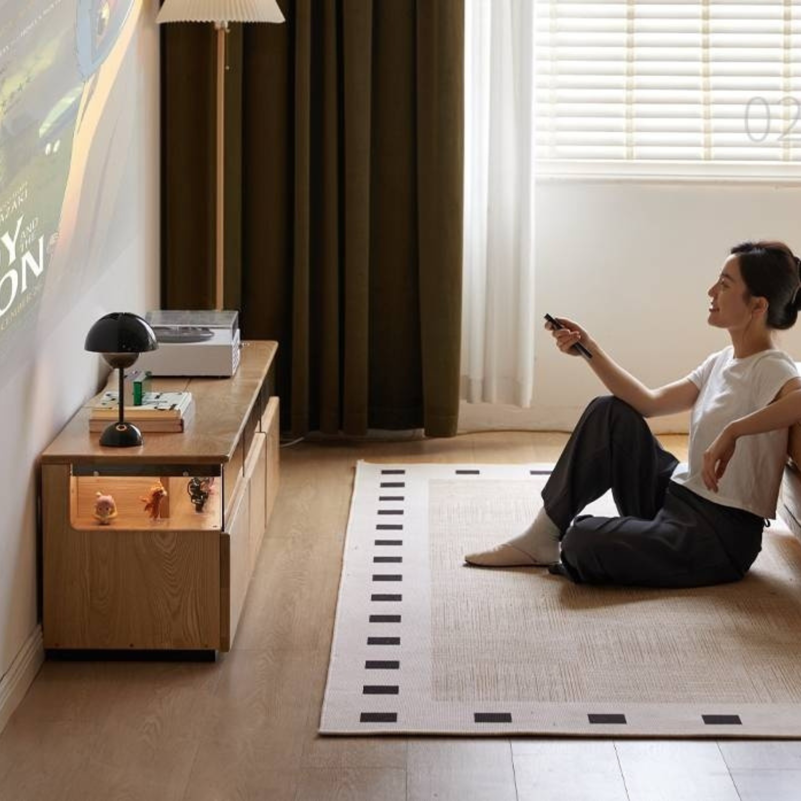 Ash Solid Wood Modern TV Cabinet