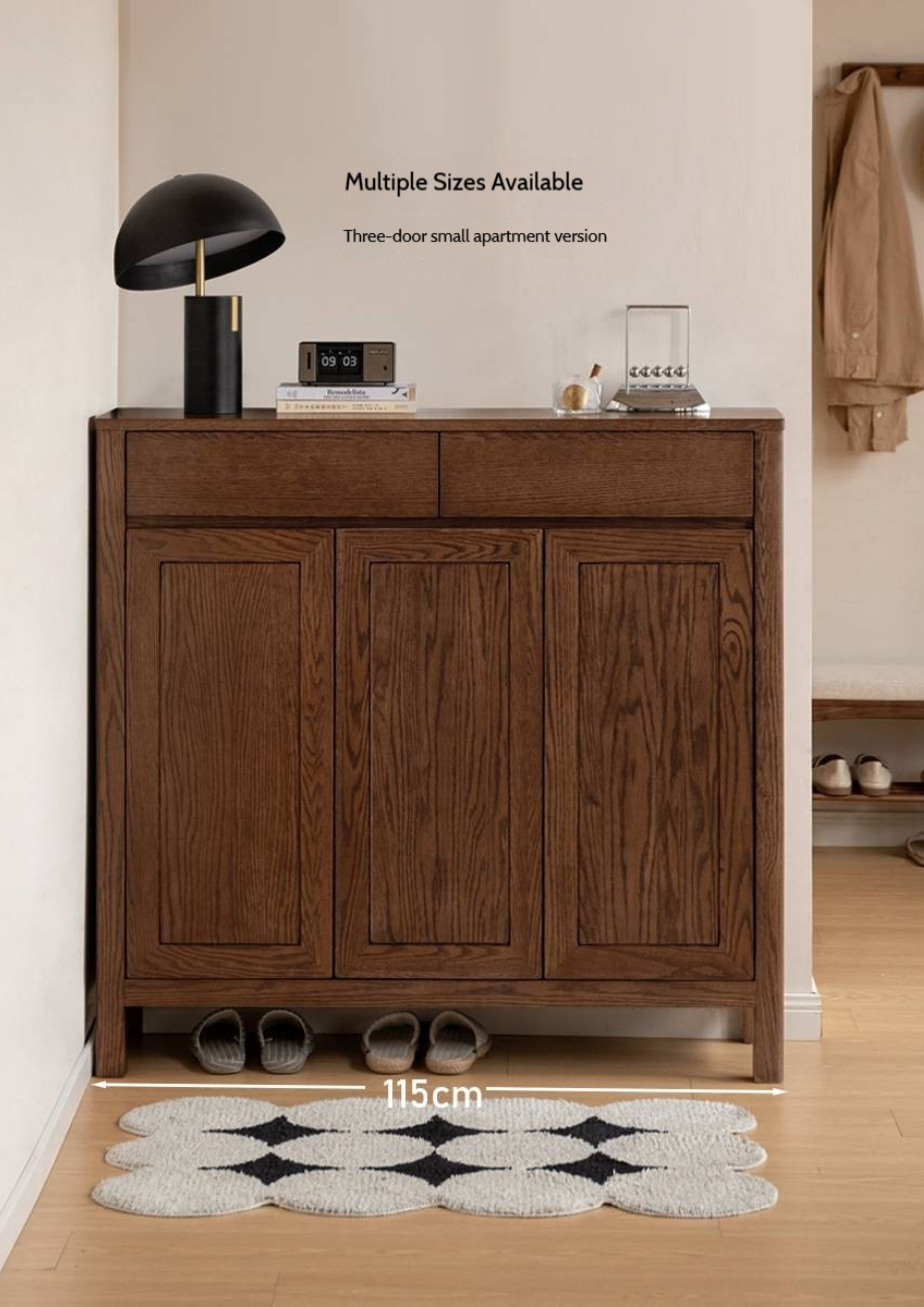 Ash Solid Wood Large Capacity Shoe Cabinet