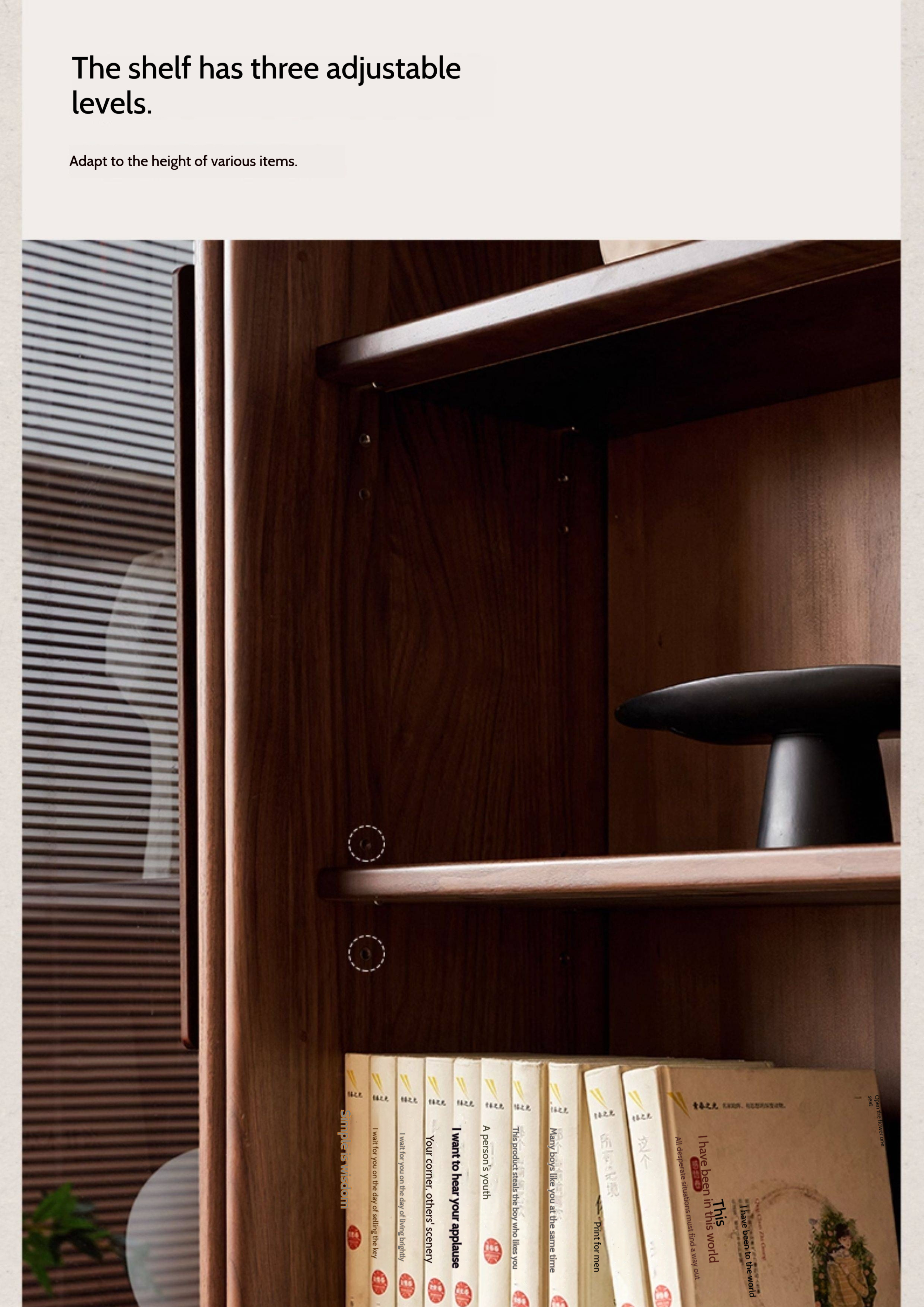 Ash Solid Wood Wall Combination Bookshelf