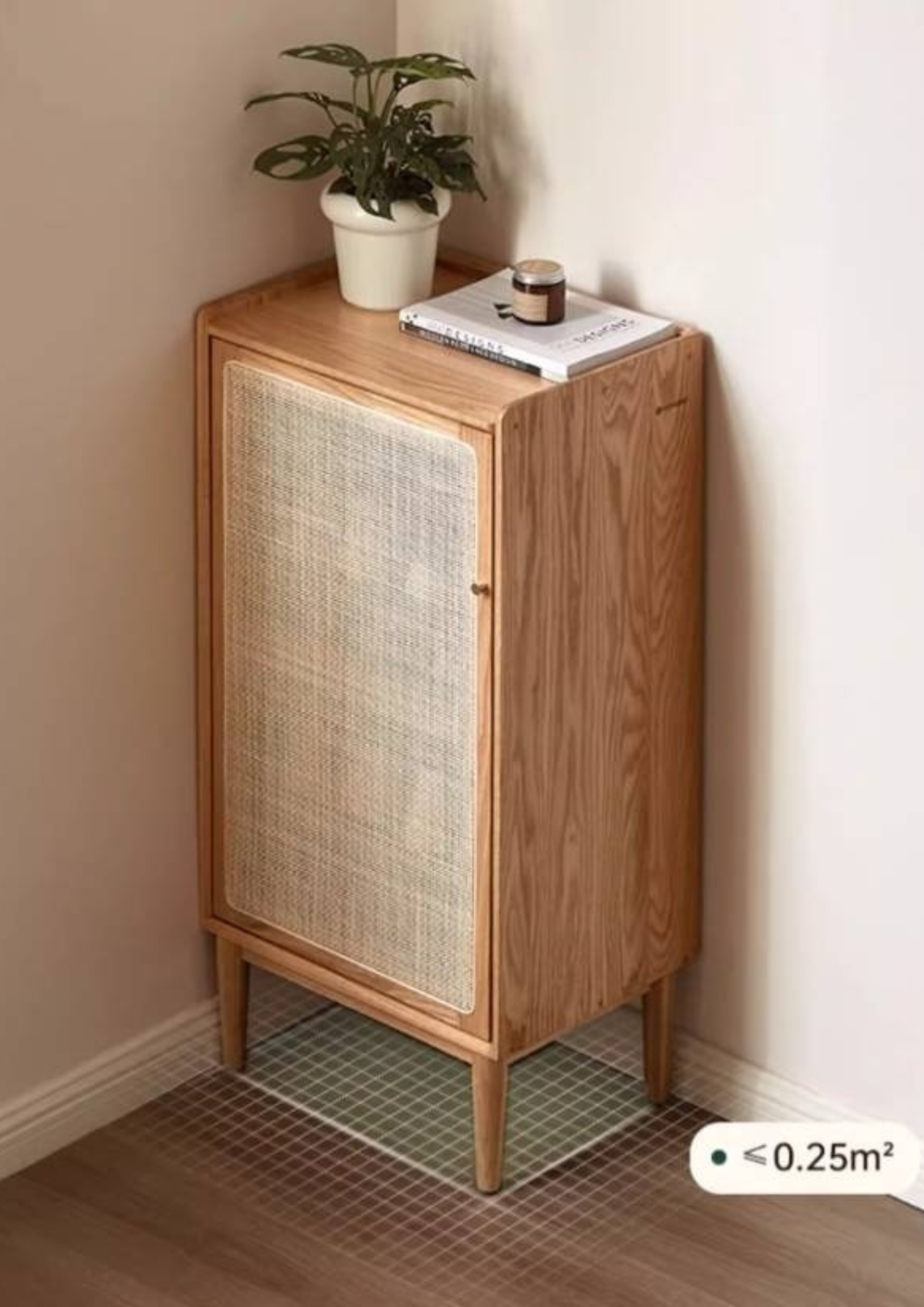 Oak Solid Wood Entrance Shoe Cabinet