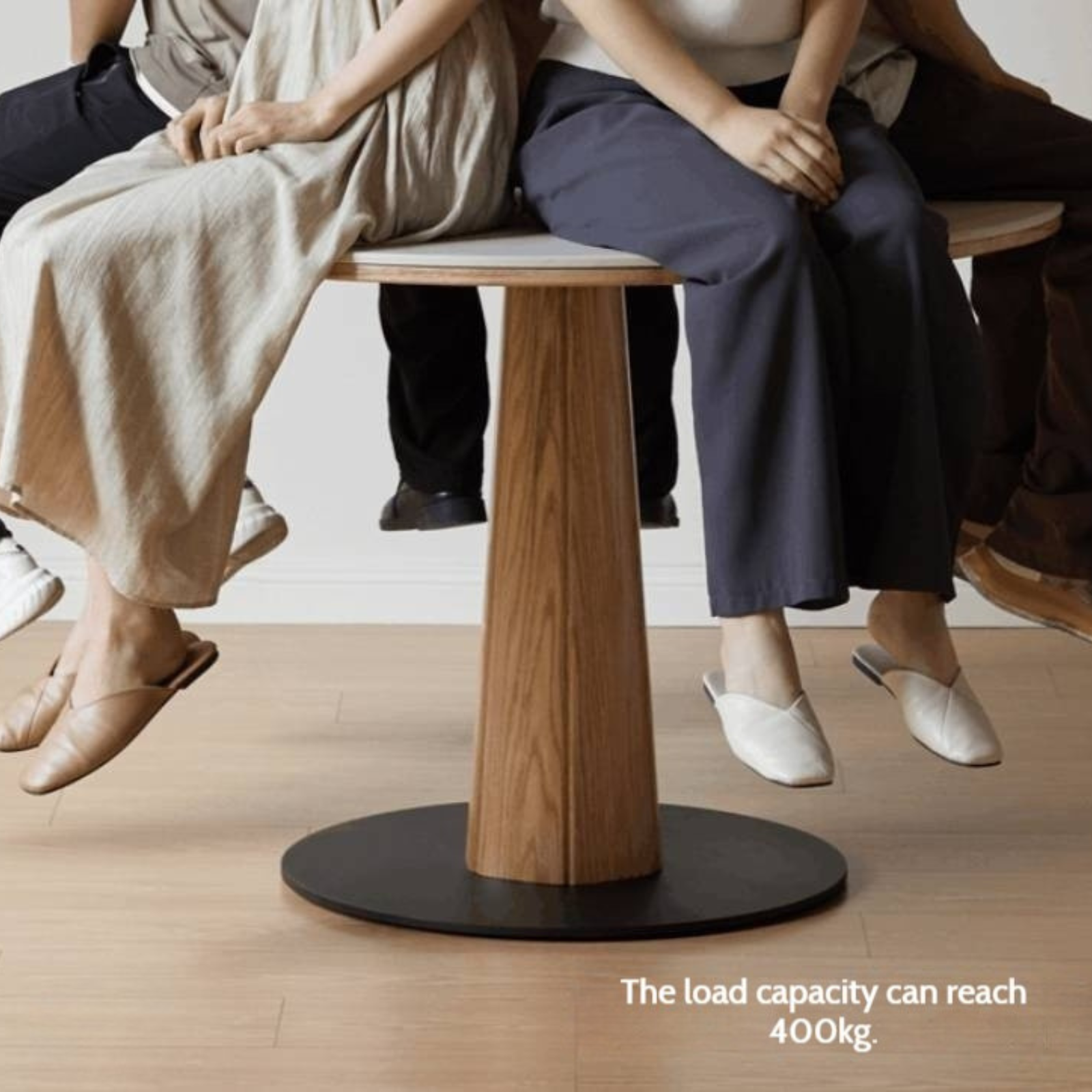 Oak Solid Wood Slab Round Dining Table