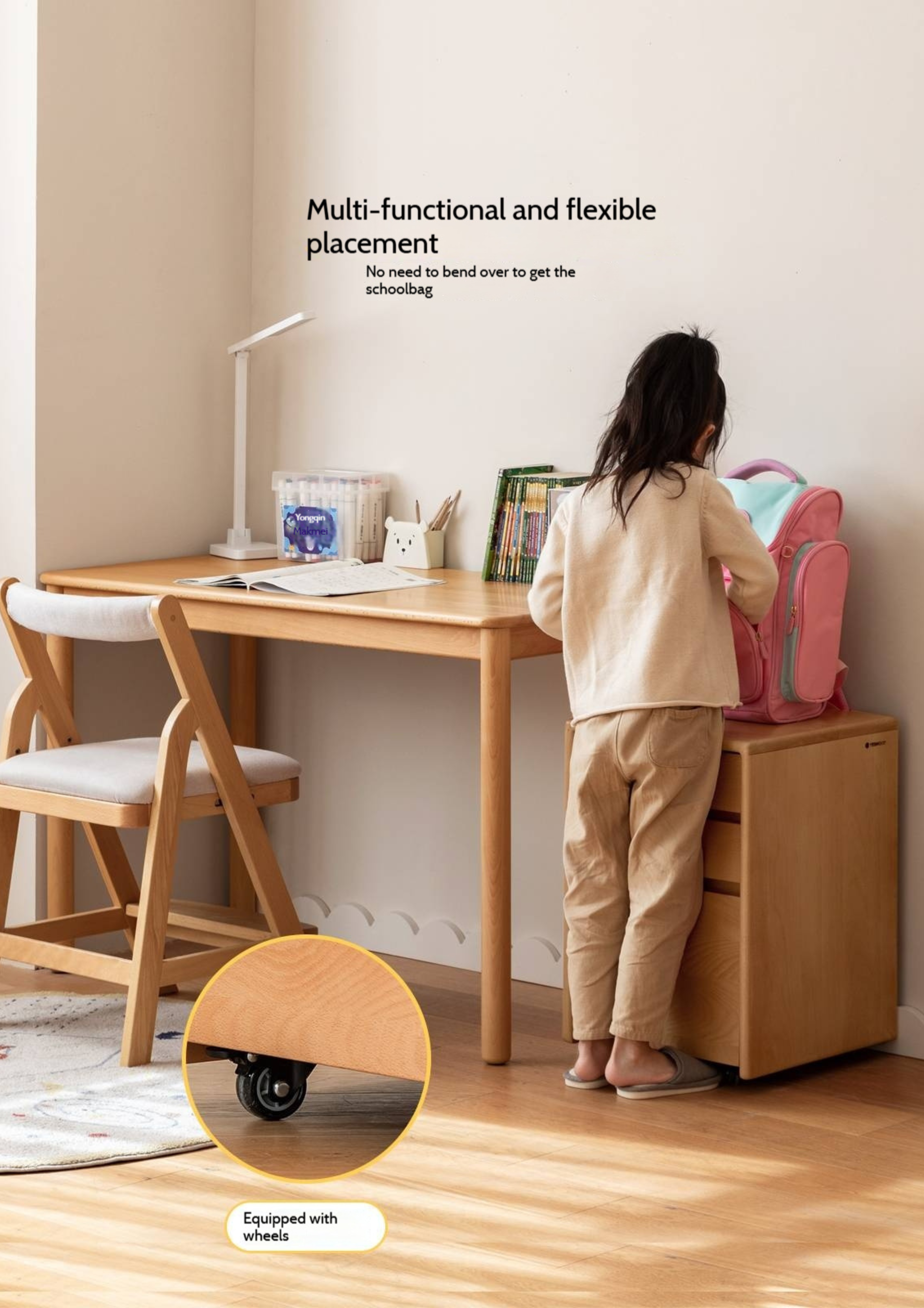 Beech Solid Wood Children's Study Table