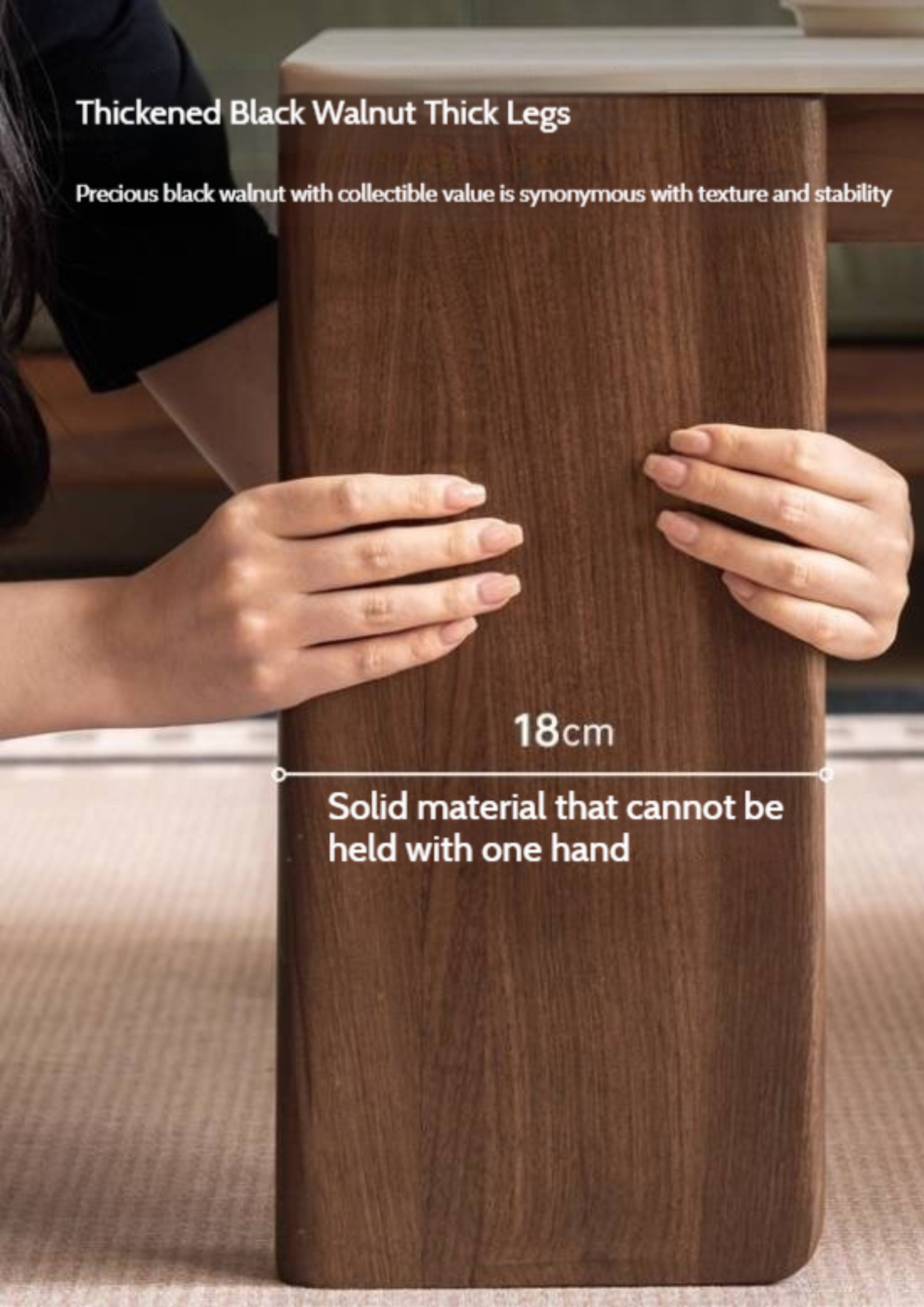 Black Walnut Solid Wood Rectangular Coffee Table