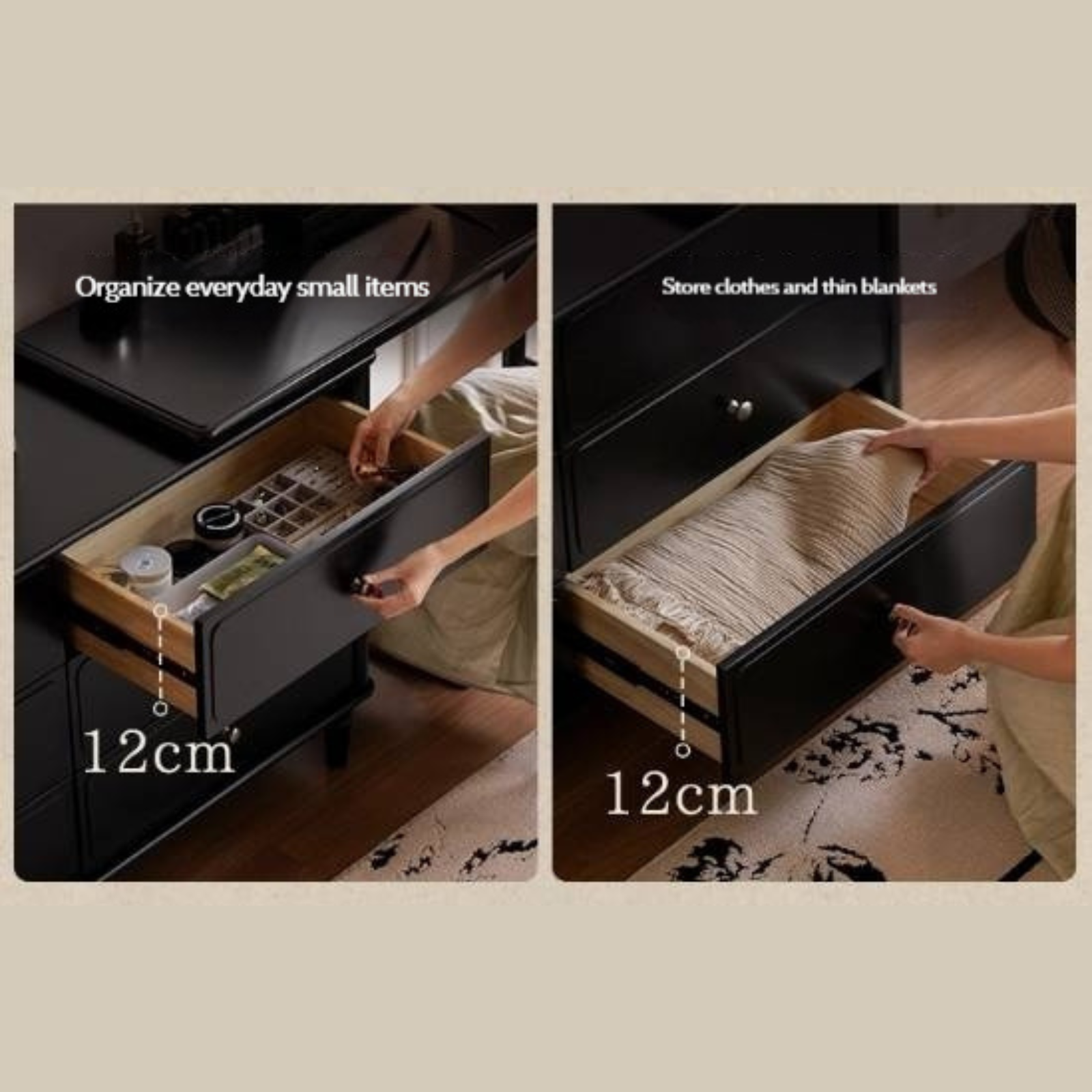 Solid Rubberwood French Retro Vanity Table