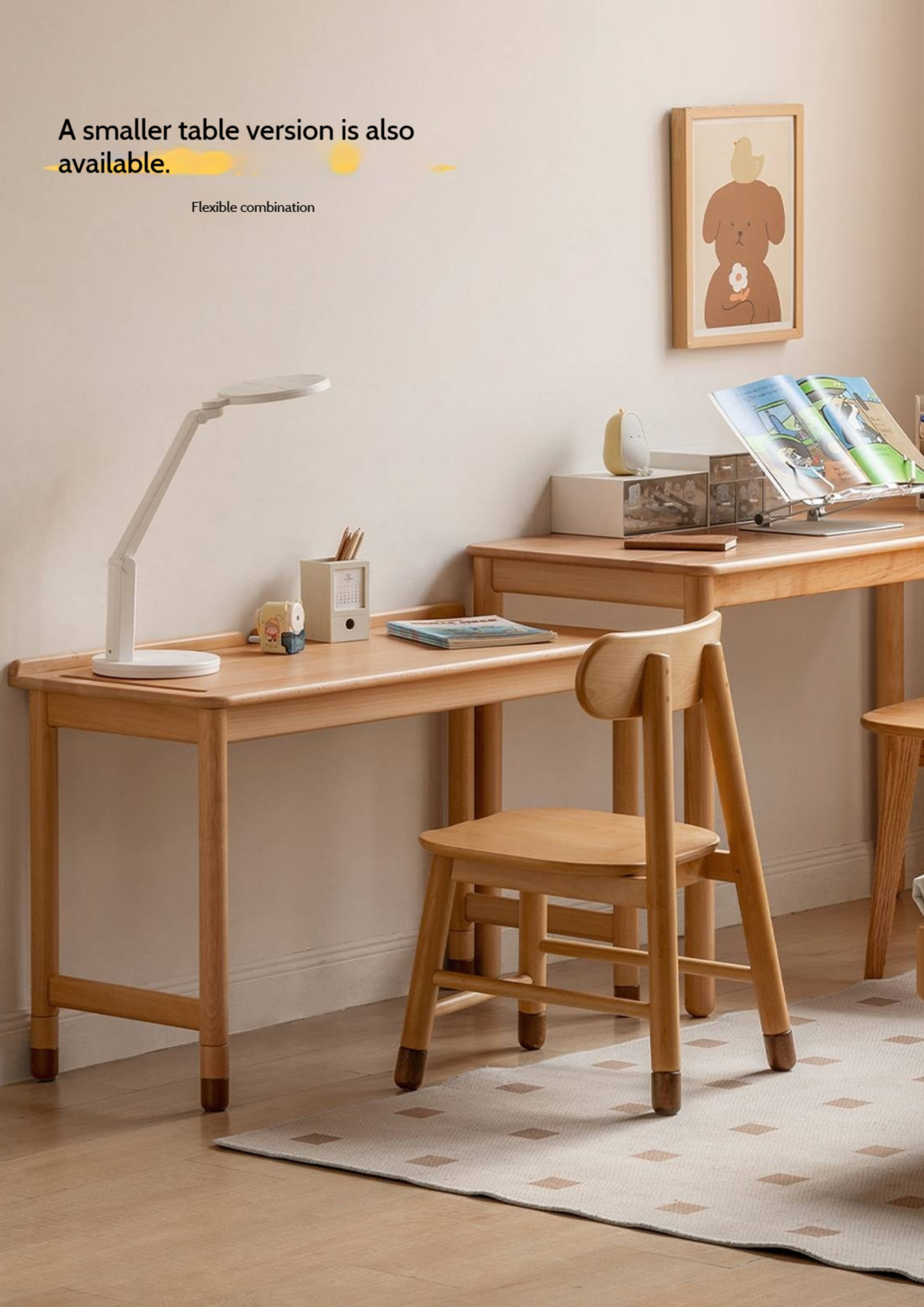 Beech Solid Wood Kids Study Table