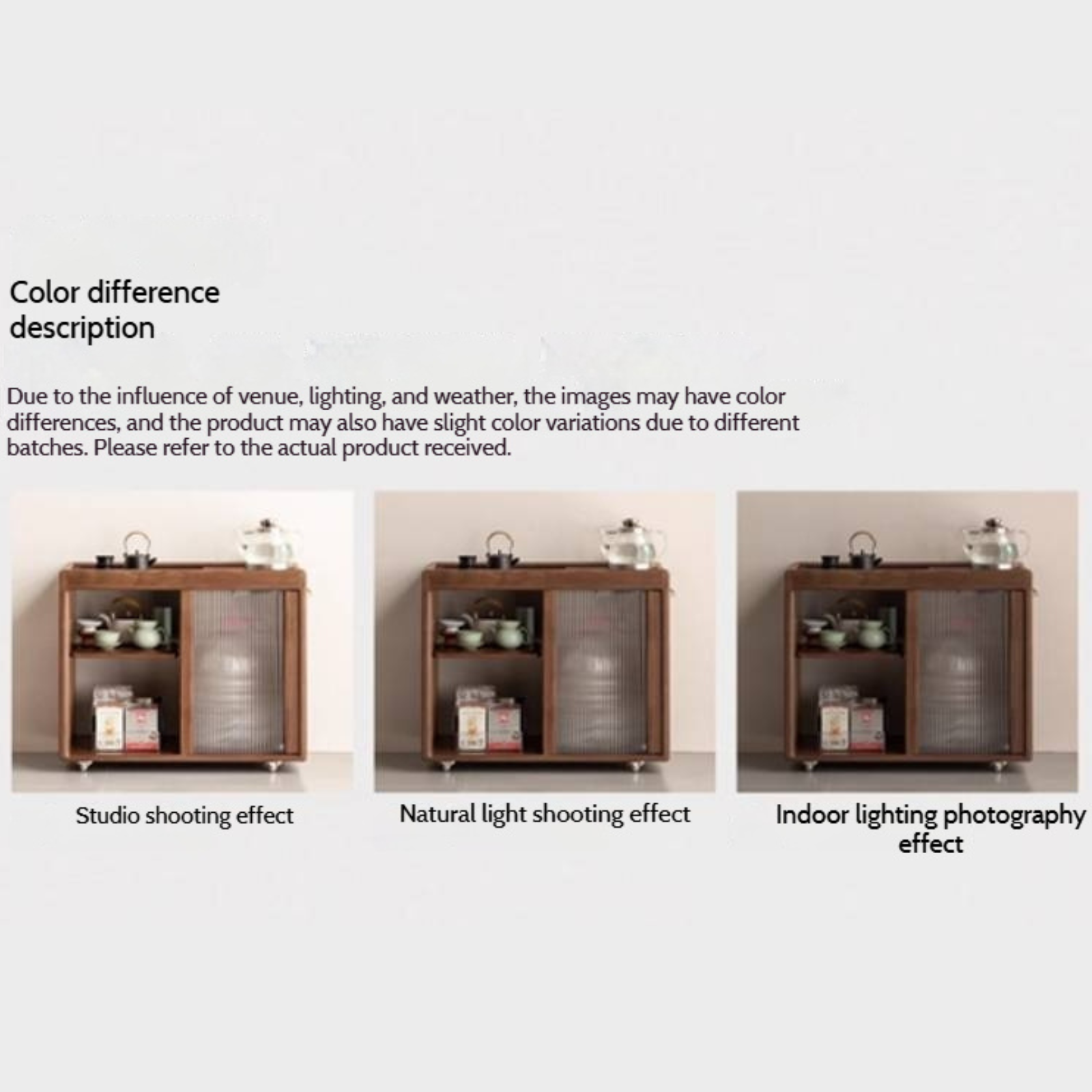 Black Walnut Solid Wood Tea Bar Integrated Side Cabinet