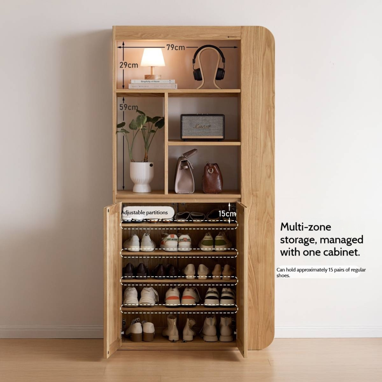 Oak, Ash Solid Wood Partition Cabinet