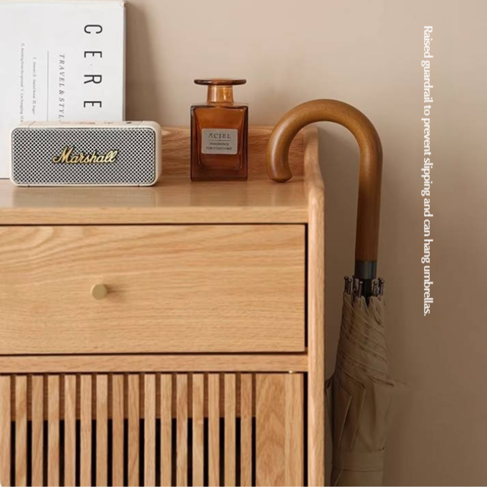 Oak Modern Nordic Shoe Cabinet