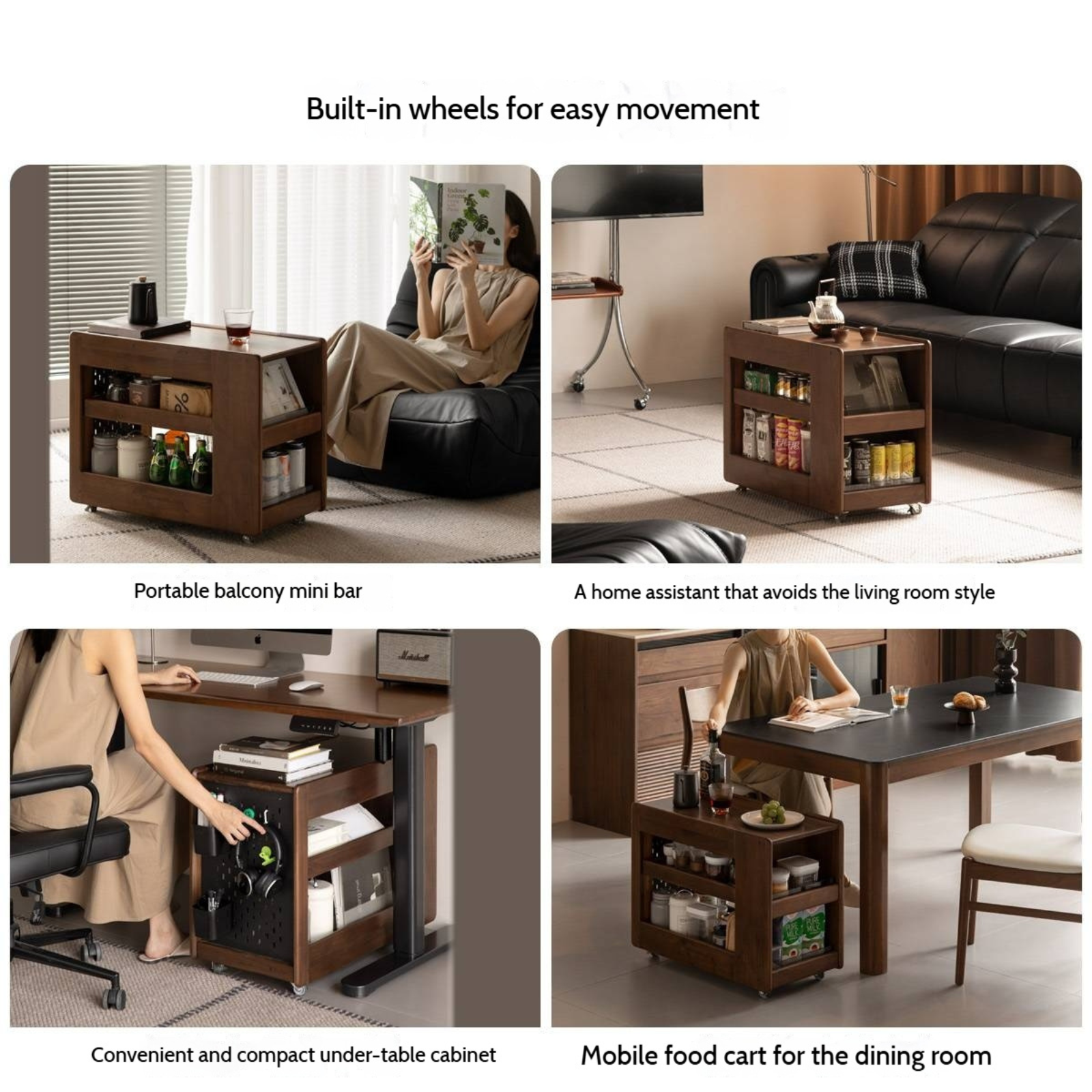 Black Walnut, Oak Solid Wood Luxury Corner Side Table