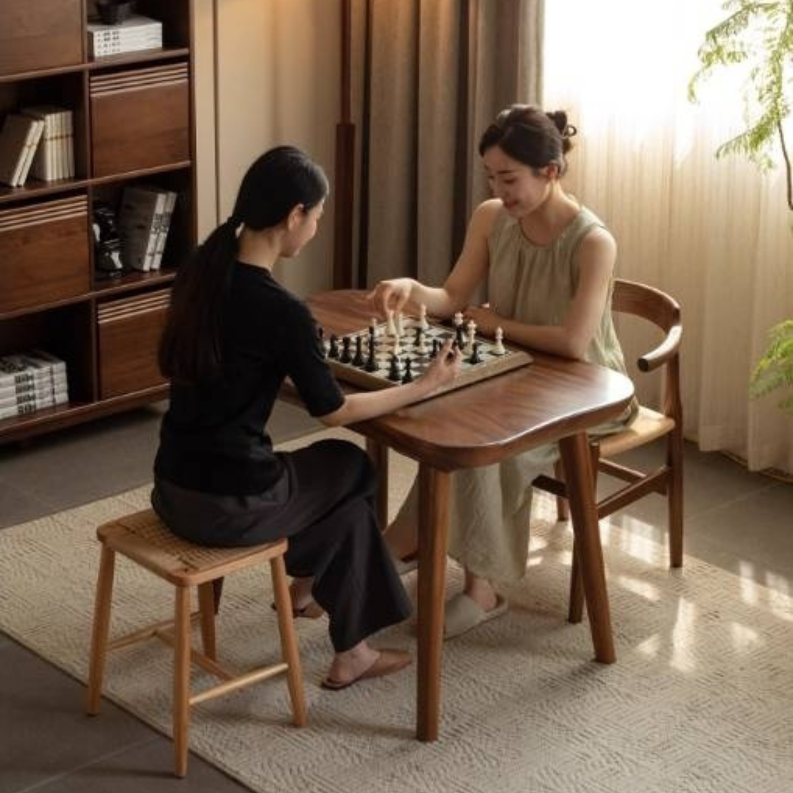 Black Walnut Solid Wood Natural Edge Tea Table