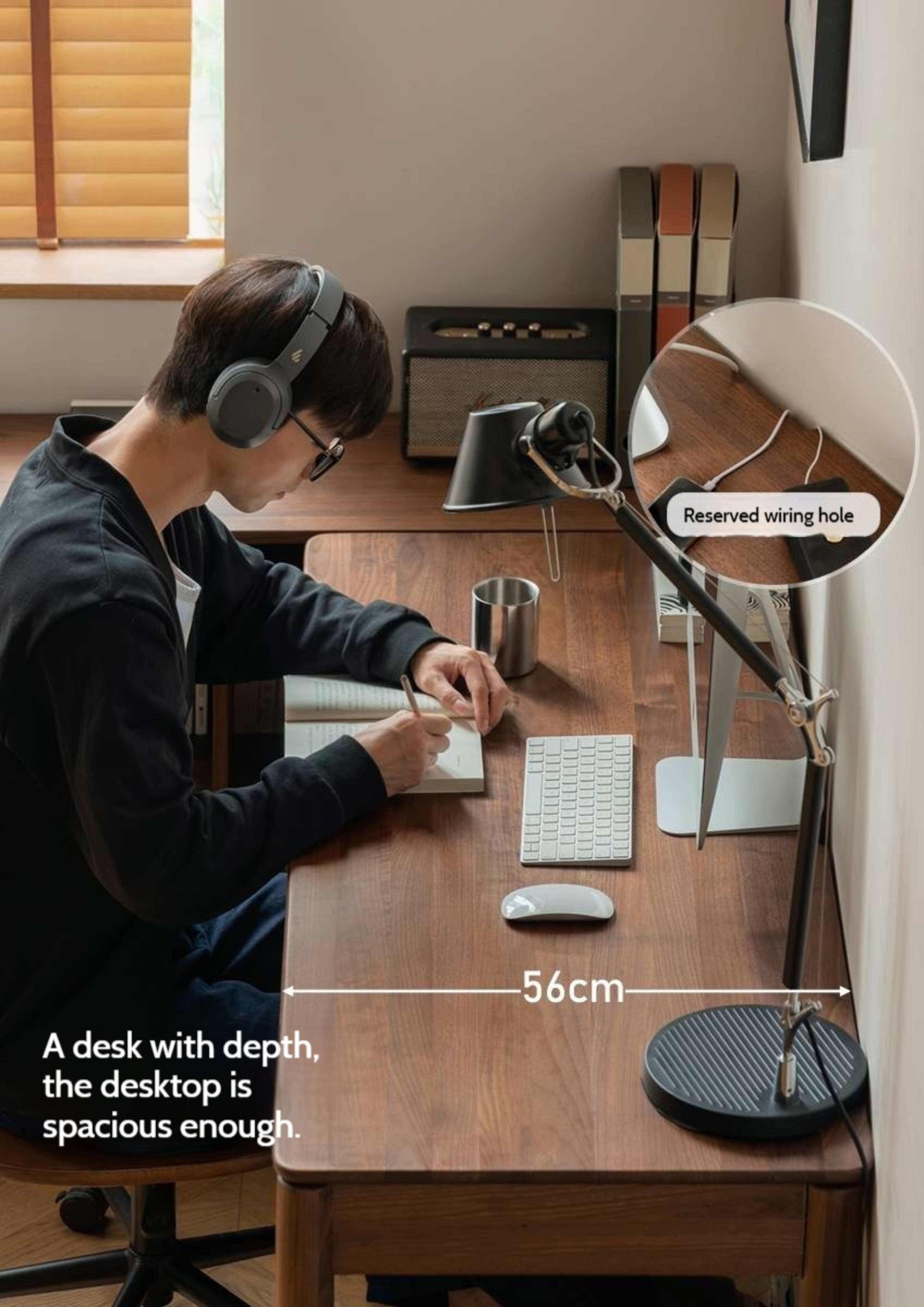 Black Walnut Solid Wood Luxury Office Desk