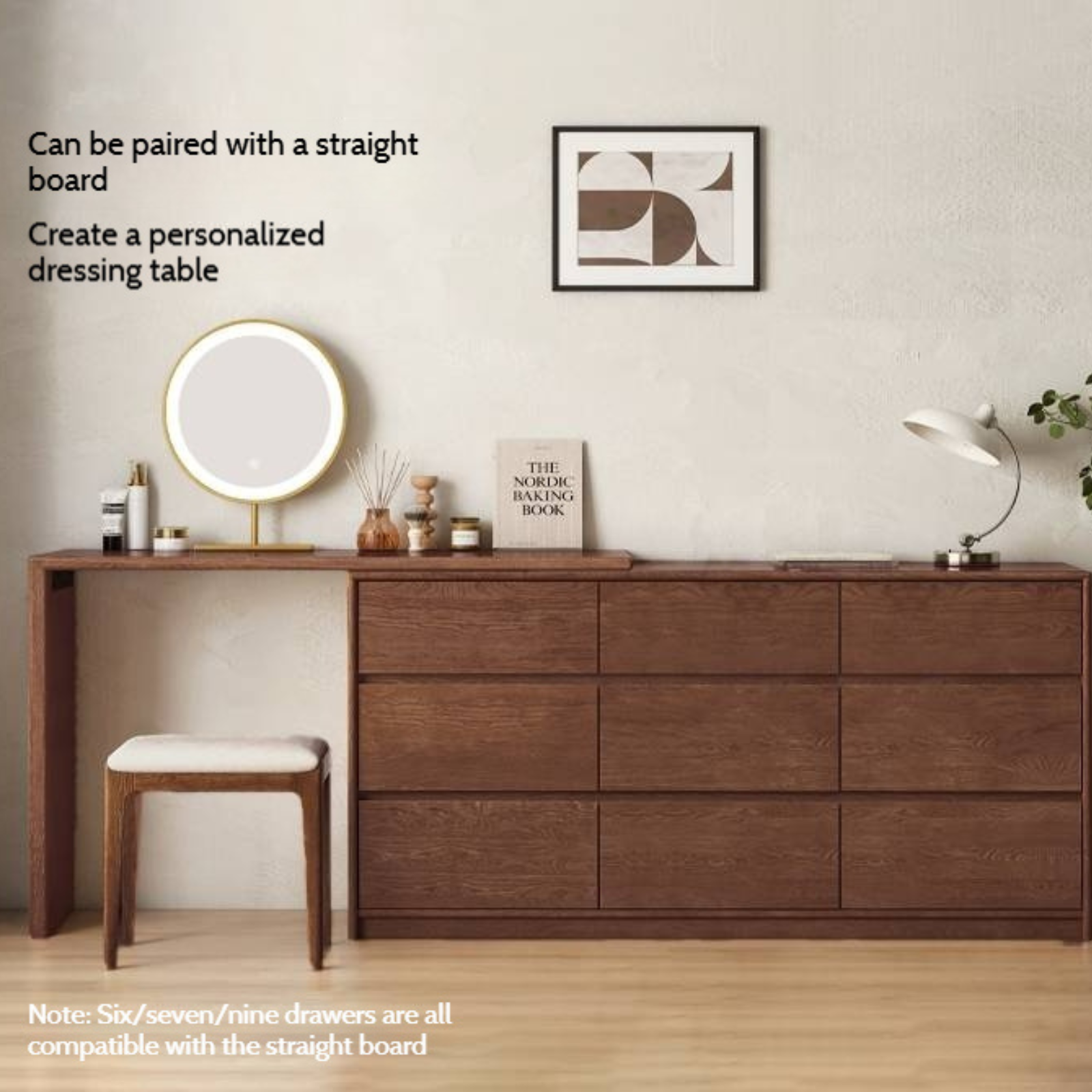 Oak Solid Wood Modern Drawer Cabinet