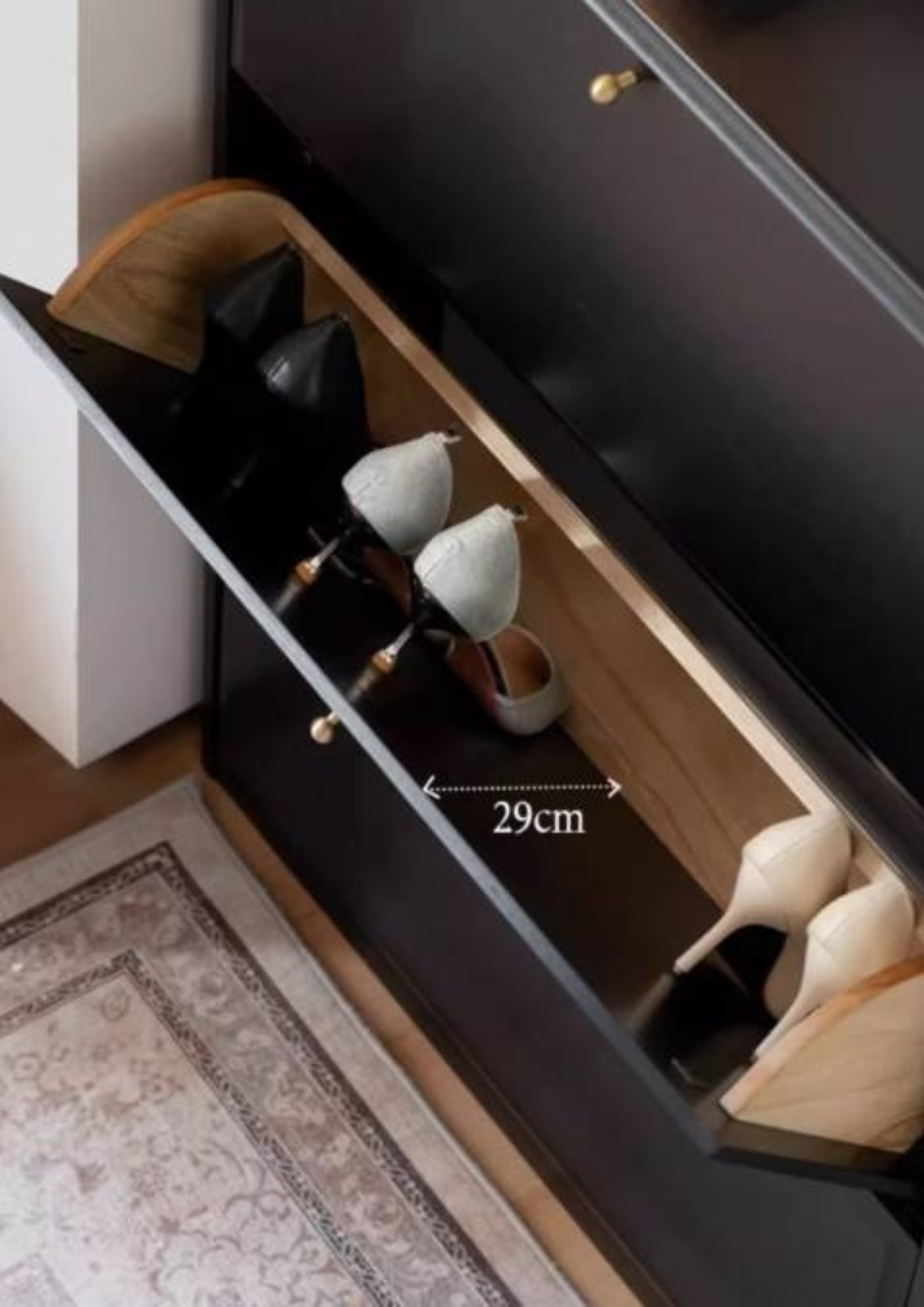 Oak Solid Wood American Retro Style Shoe Cabinet