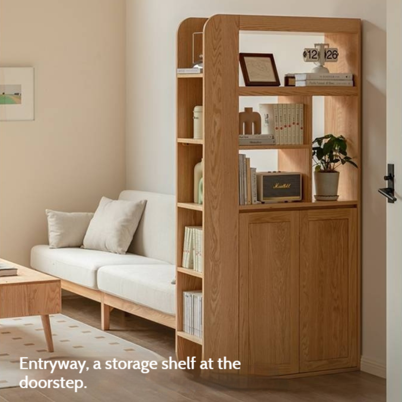 Oak, Ash Solid Wood Partition Cabinet