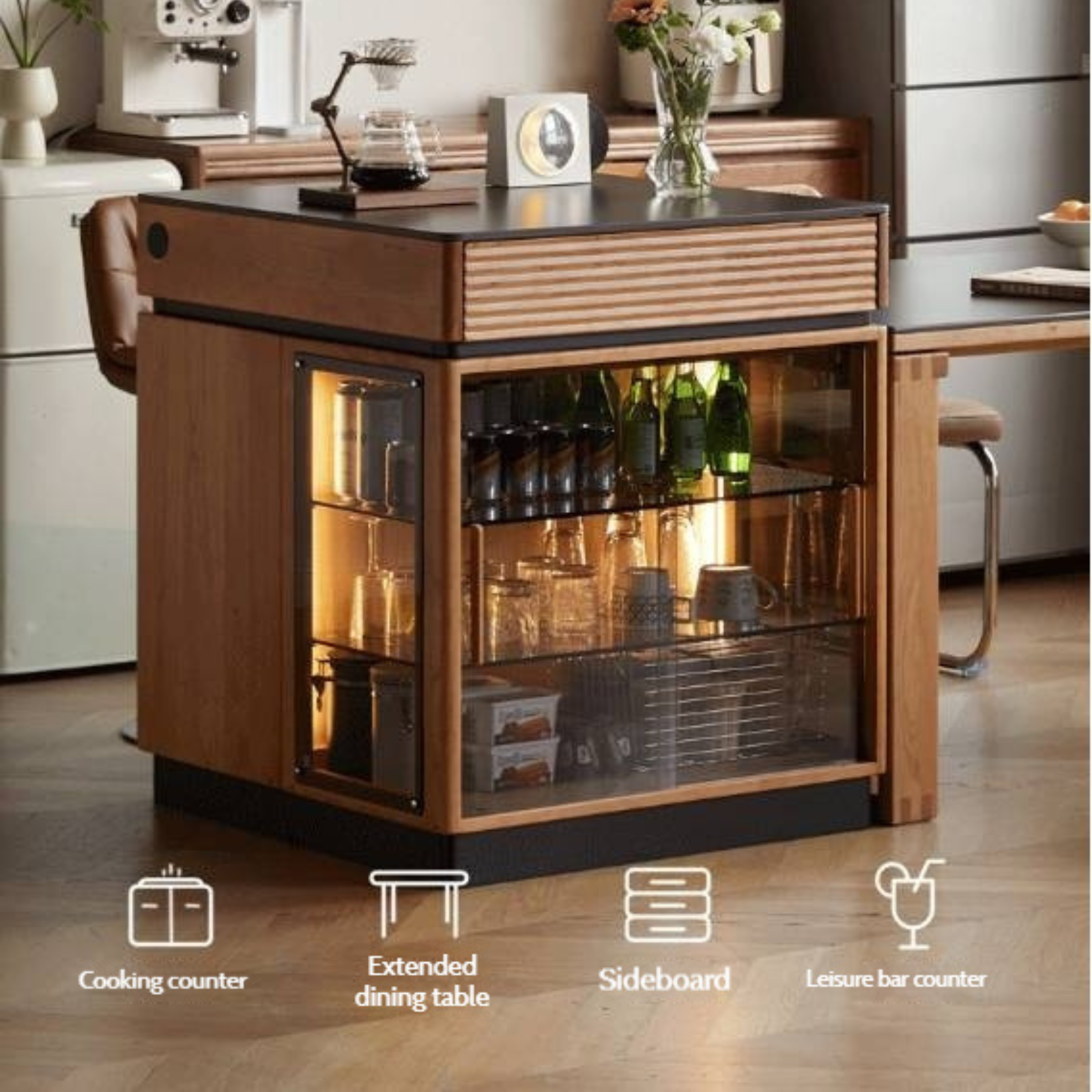 Cherry Solid Wood Retro Island Table