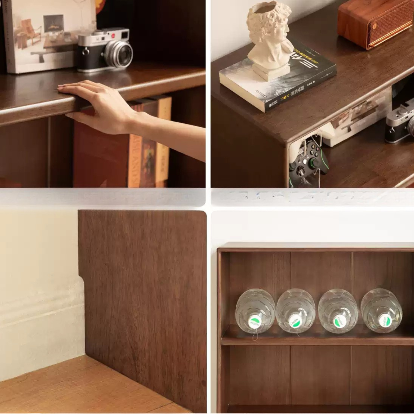 Solid Rubberwood Modern Bookcase
