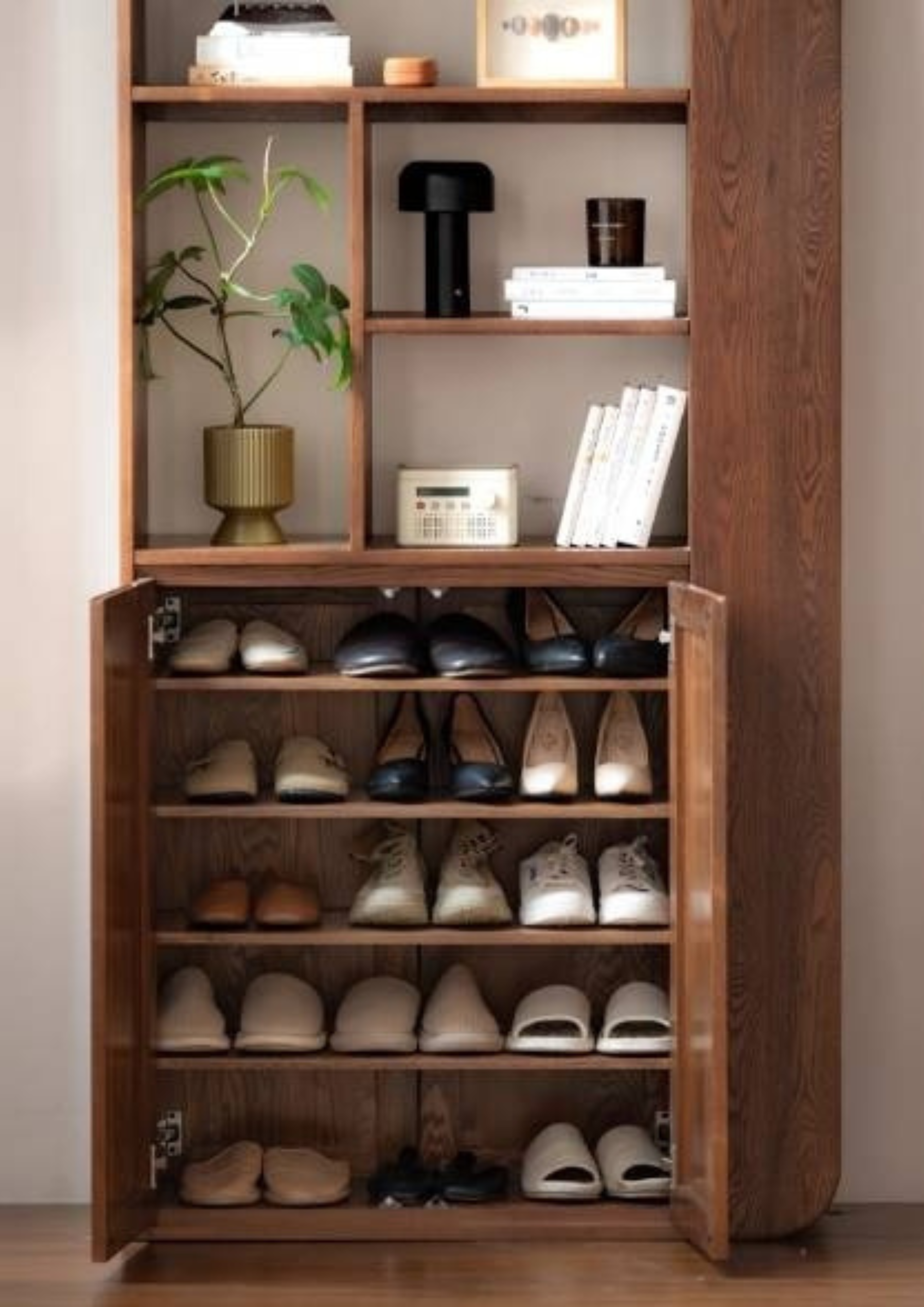 Ash Solid Wood Nordic Style Entrance Shoe Cabinet