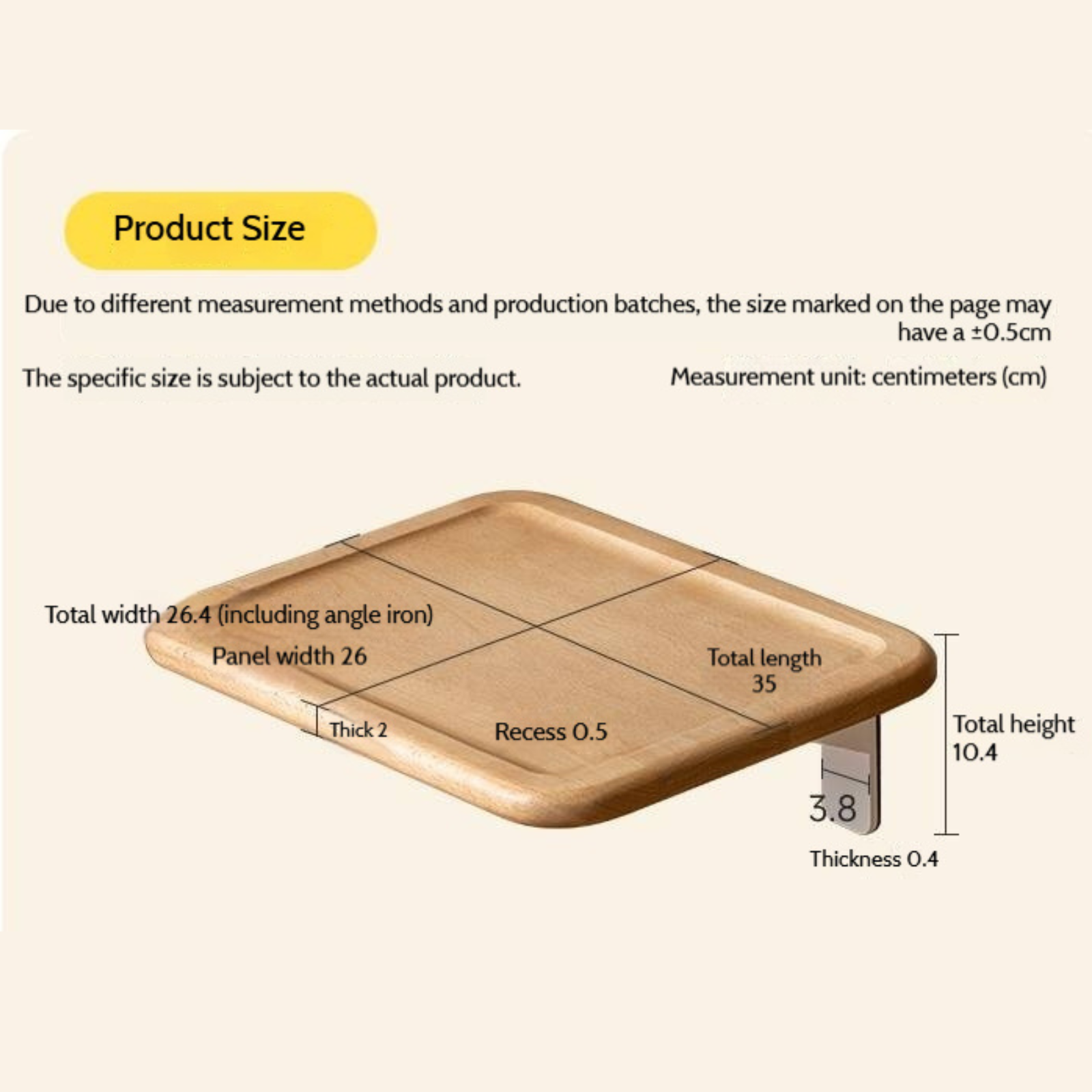 Beech Solid Wood Children's Floating Storage Bedside Shelf