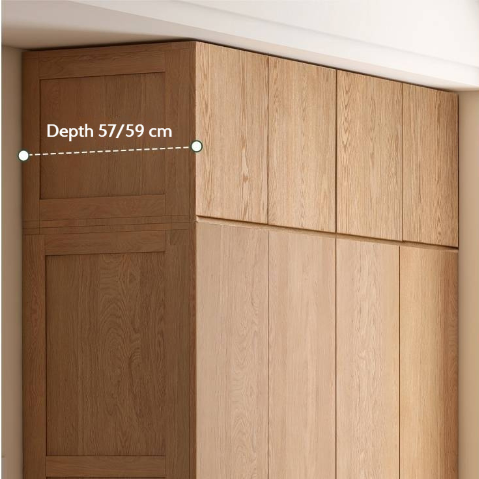 Oak, Ash, Cherry Solid Wood Modern Simple Wardrobe Top.