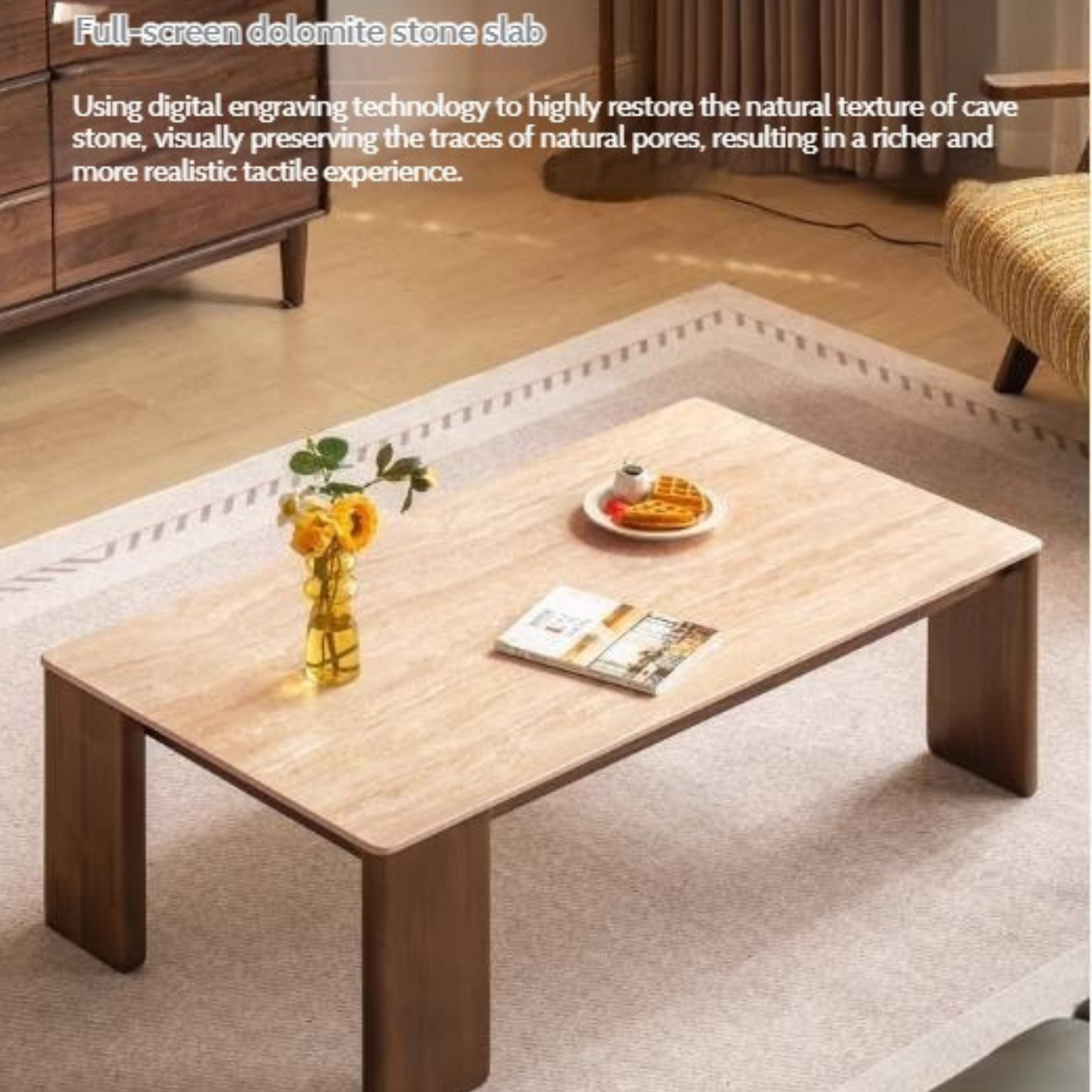 Black Walnut Solid Wood Rectangular Tea Table