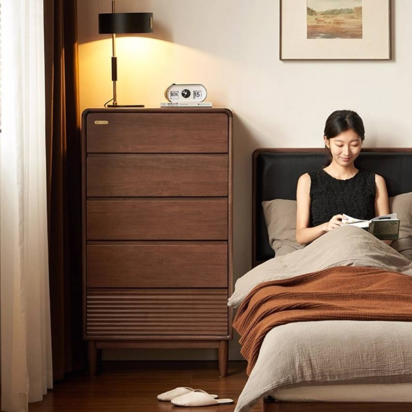 Cypress Solid Wood Modern Chest of Drawers