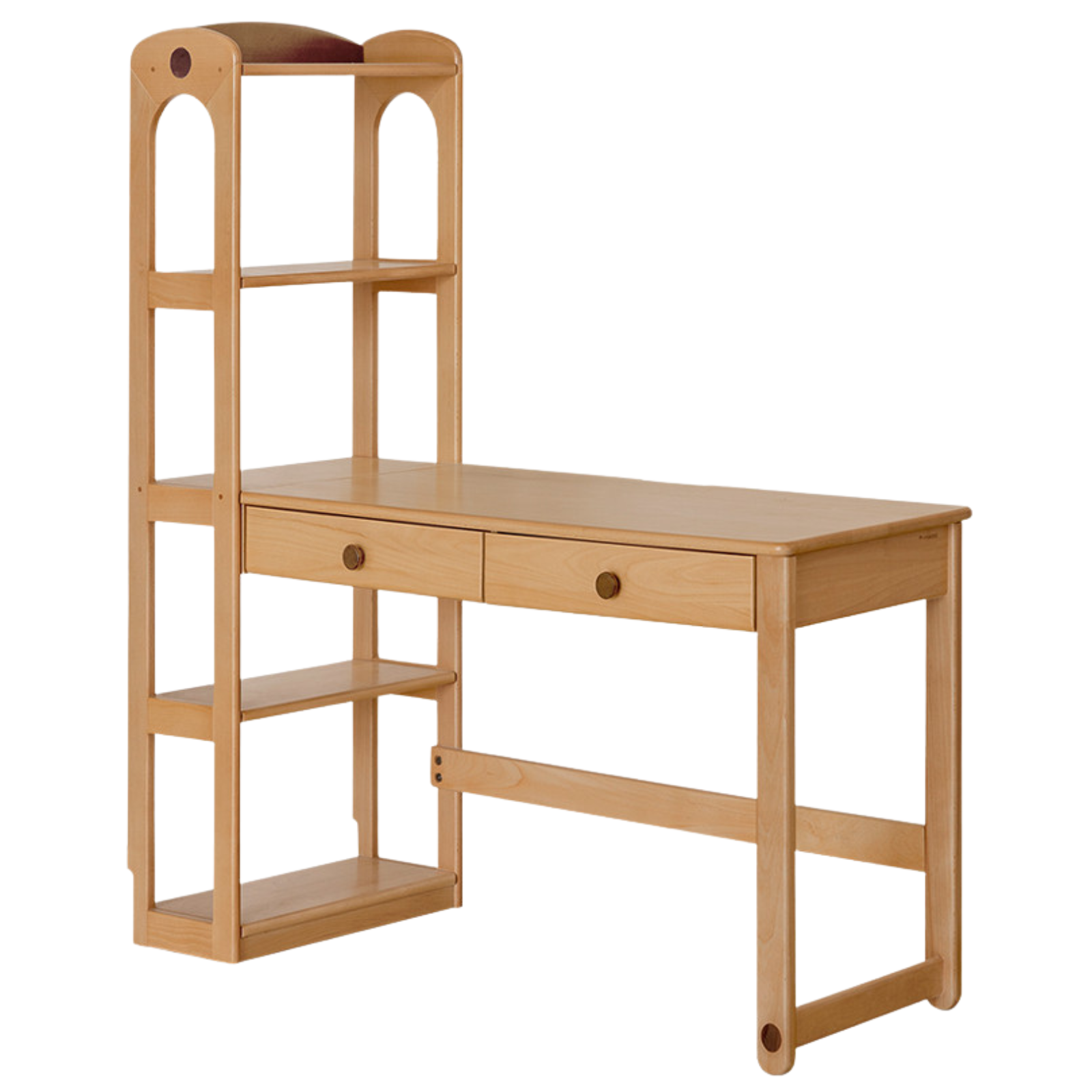Beech Solid Wood Children's Desk and Bookshelf