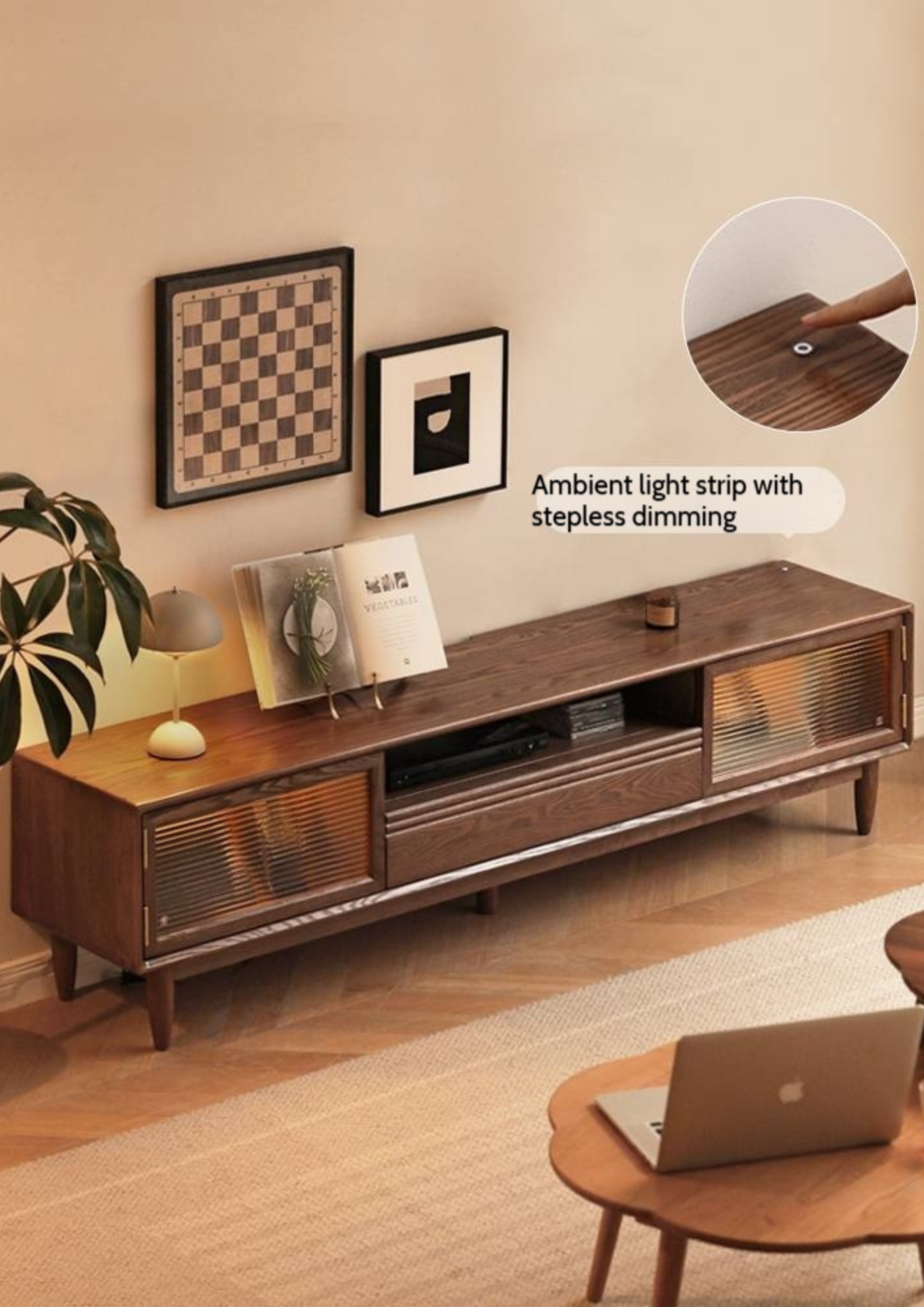 Ash Solid Wood Modern Minimalist TV Stand