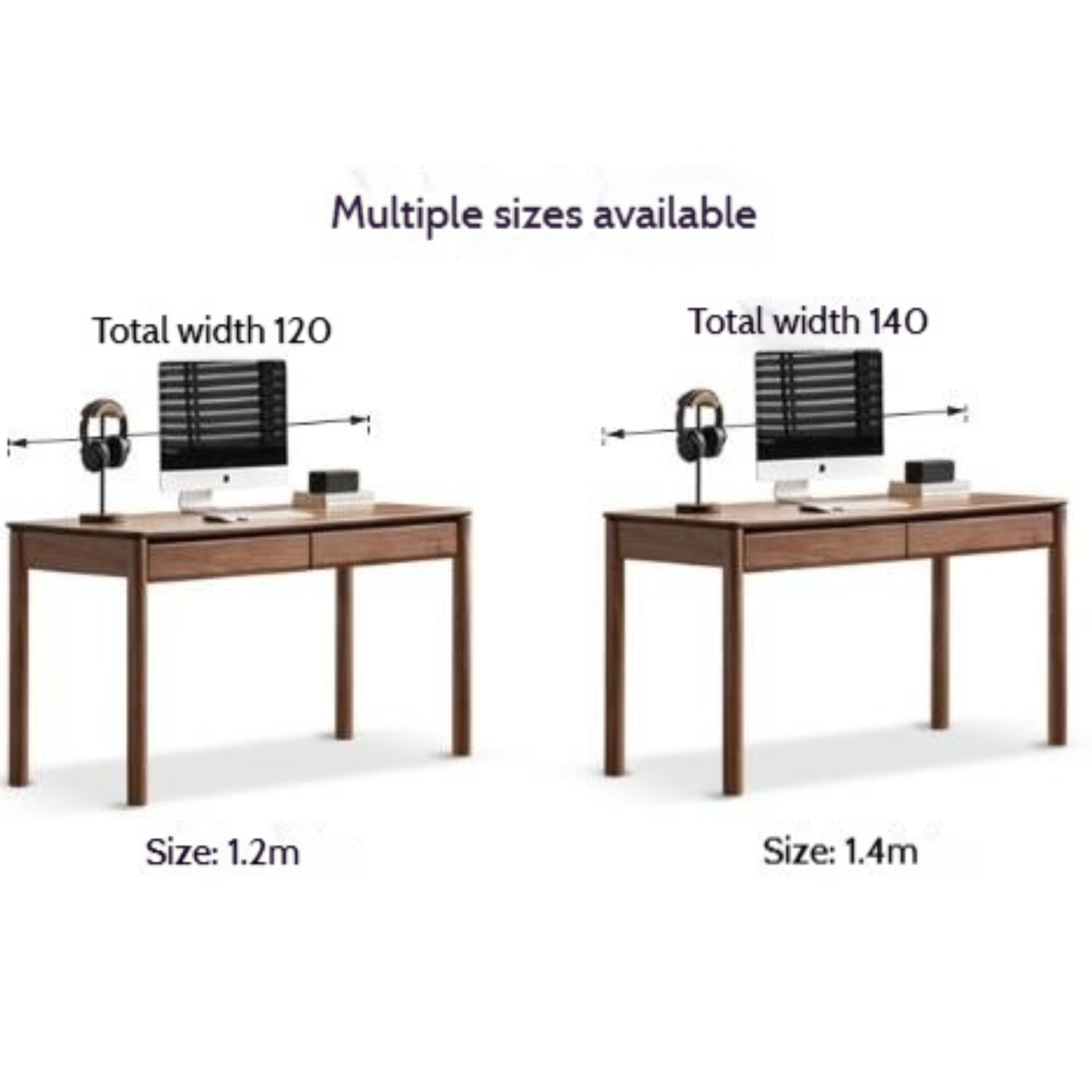 Black Walnut Solid Wood Luxury Office Desk