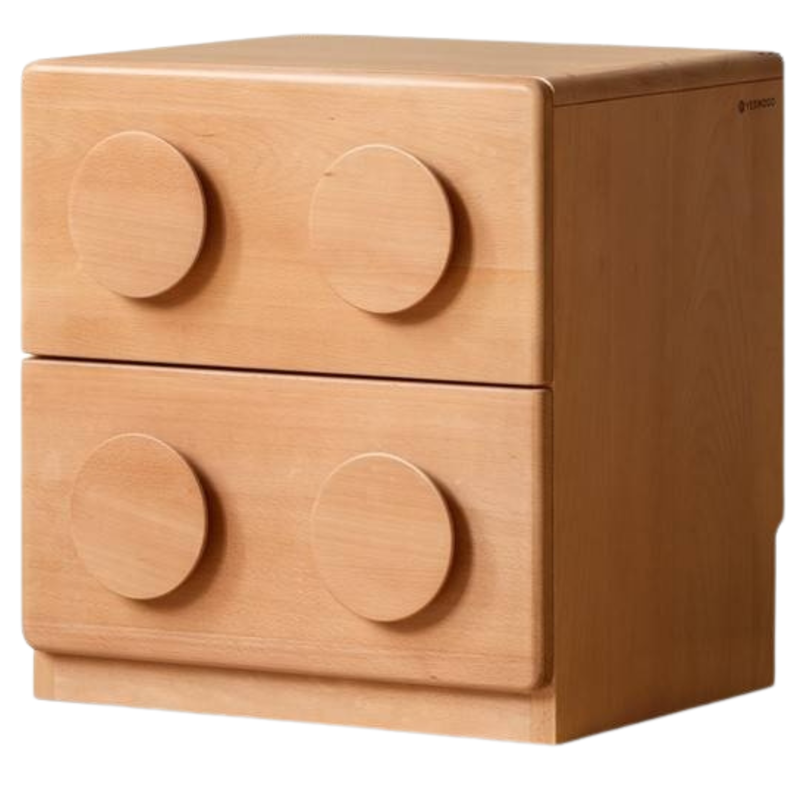 Beech Solid Wood Log Style Nightstand