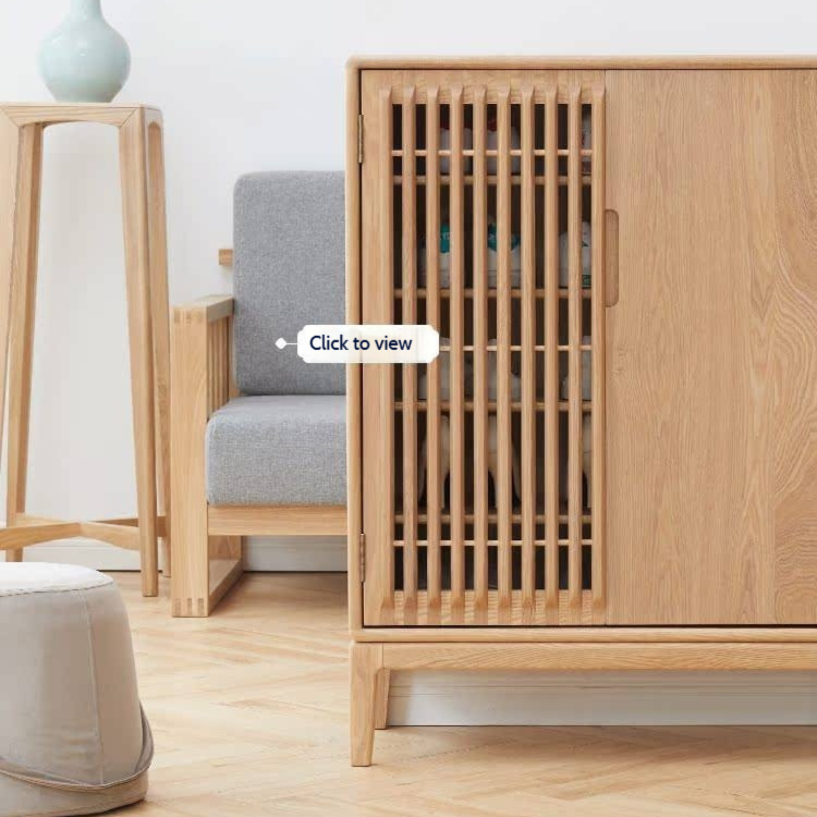 Ash Solid Wood Full Entrance Storage Shoe Cabinet