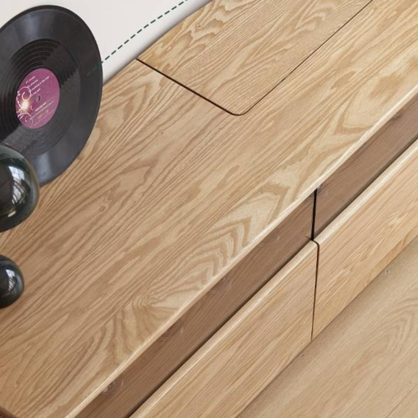 Ash Solid Wood Modern TV Cabinet