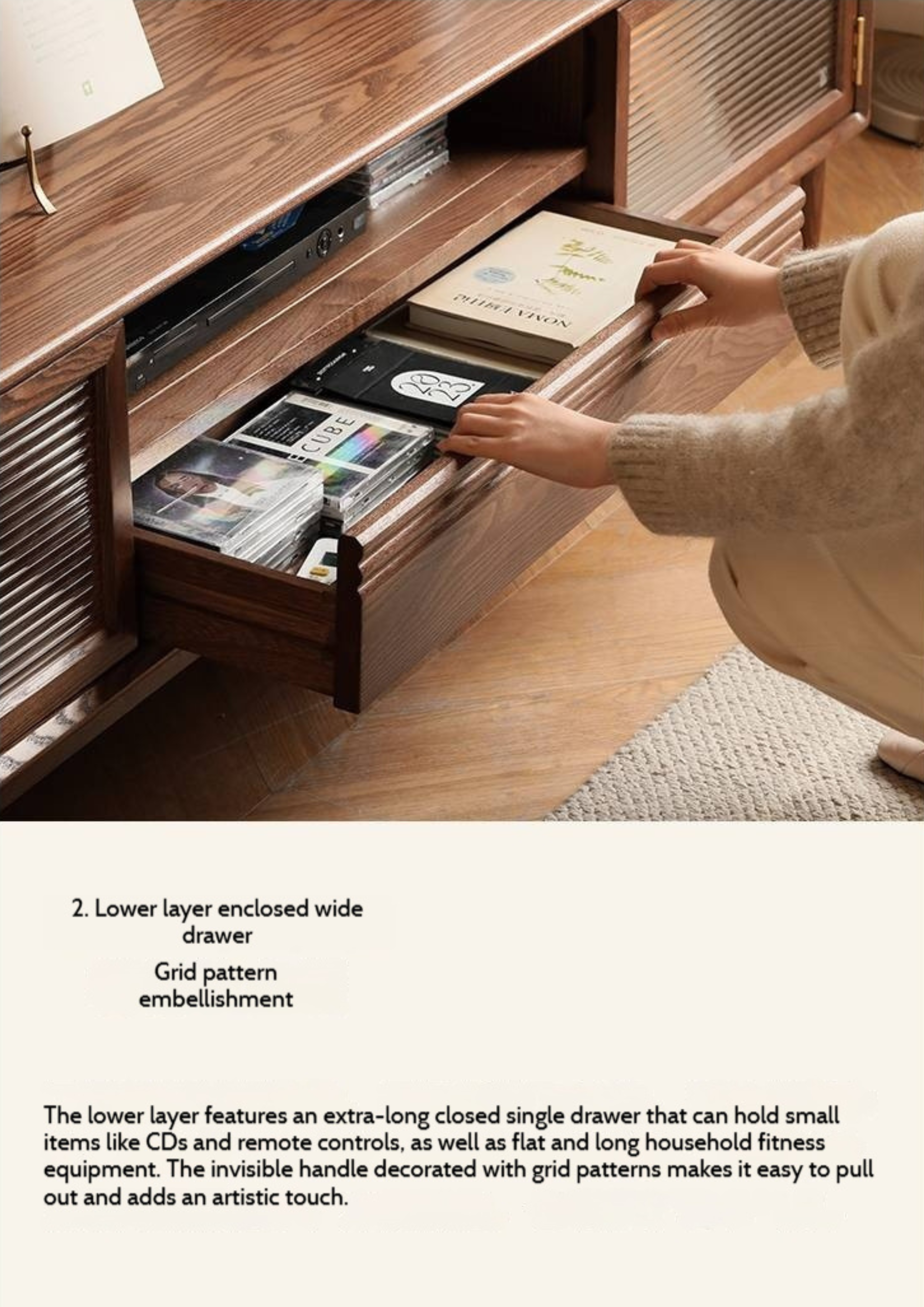 Ash Solid Wood Modern Minimalist TV Stand