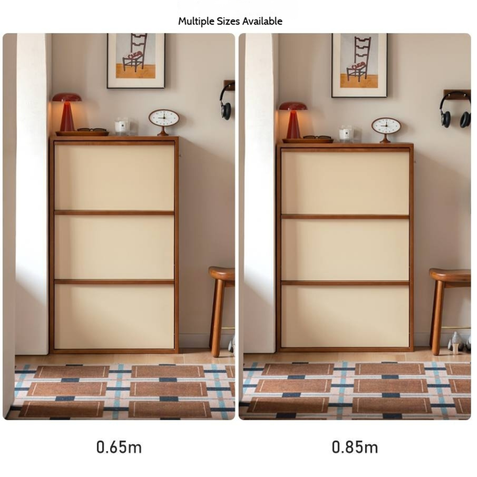 Poplar Solid Wood Middle Ages Style Shoe Cabinet