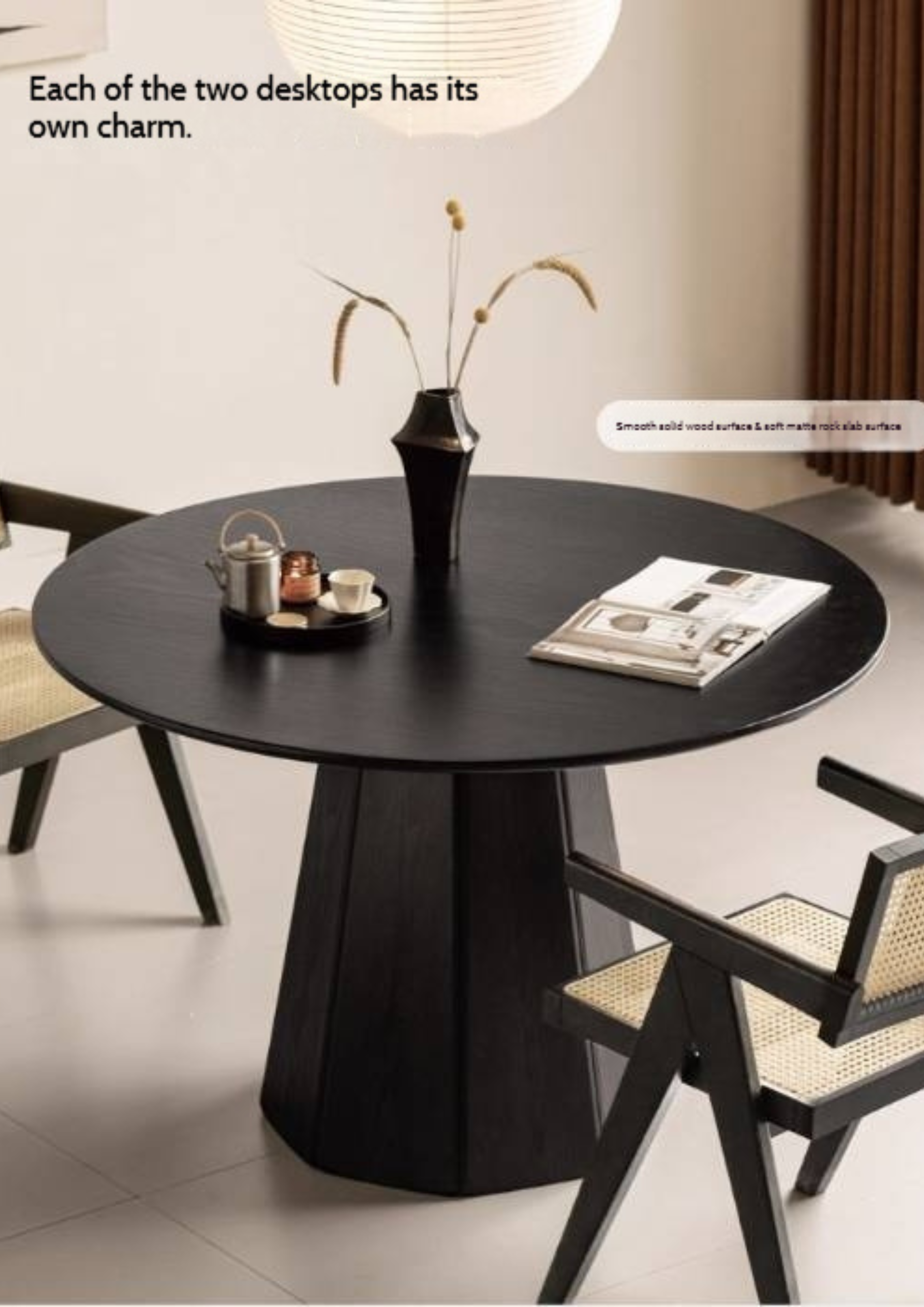 Ash Solid Wood Modern Minimalist Style Dining Table