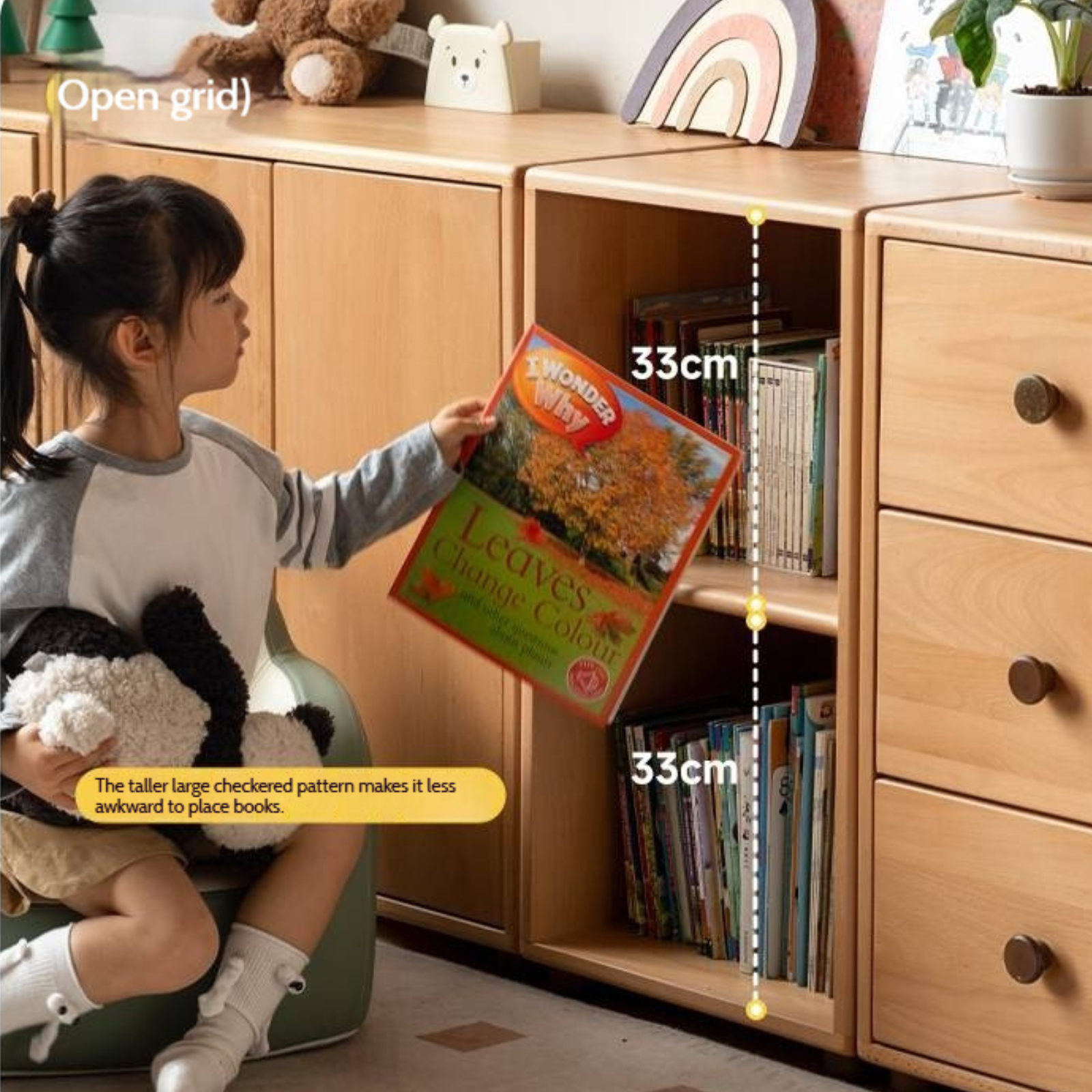 Solid Rubber Wood, Beech Solid Wood Nordic Style Children's Chest of Drawers