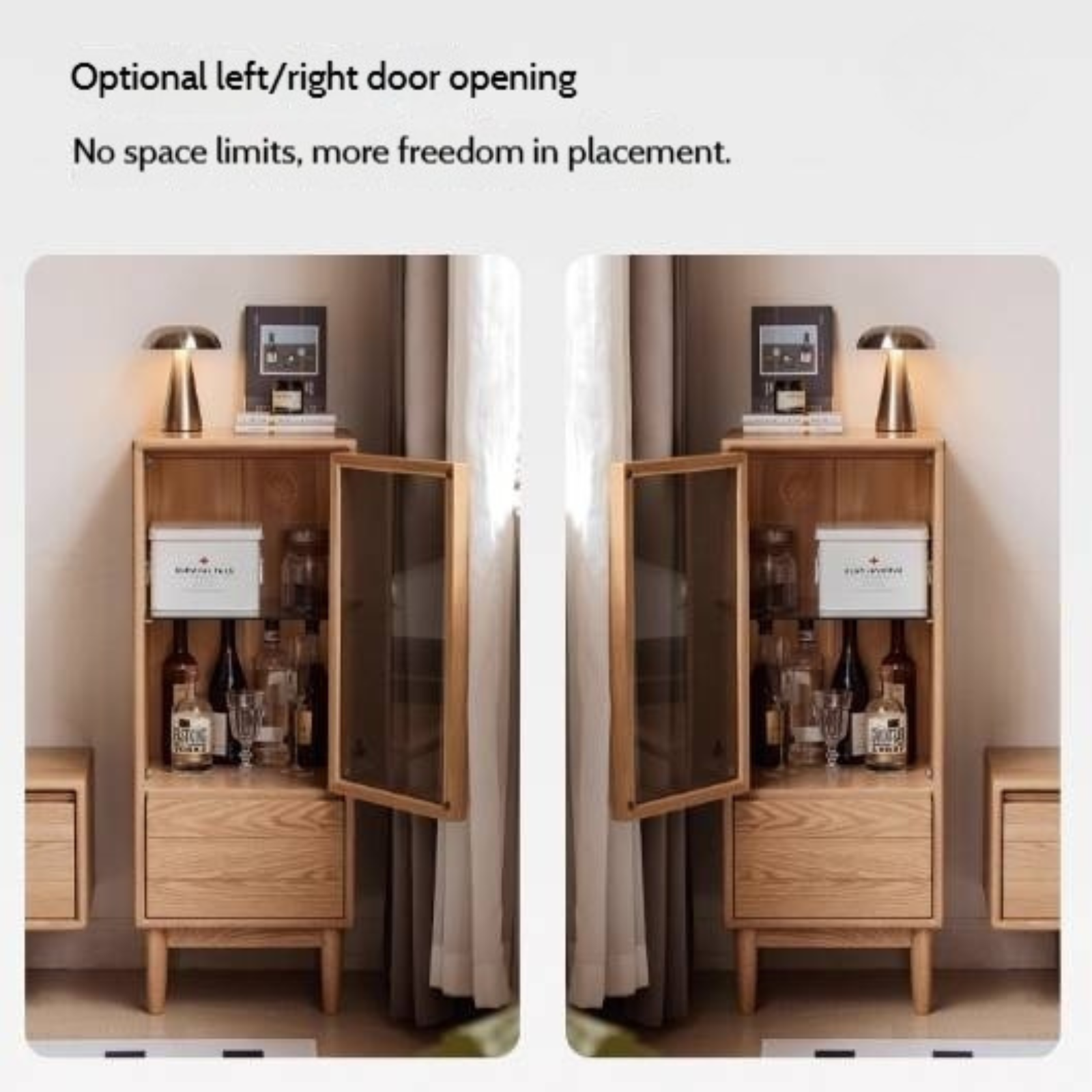 Oak Solid Wood Modern Simple Storage Side Cabinet