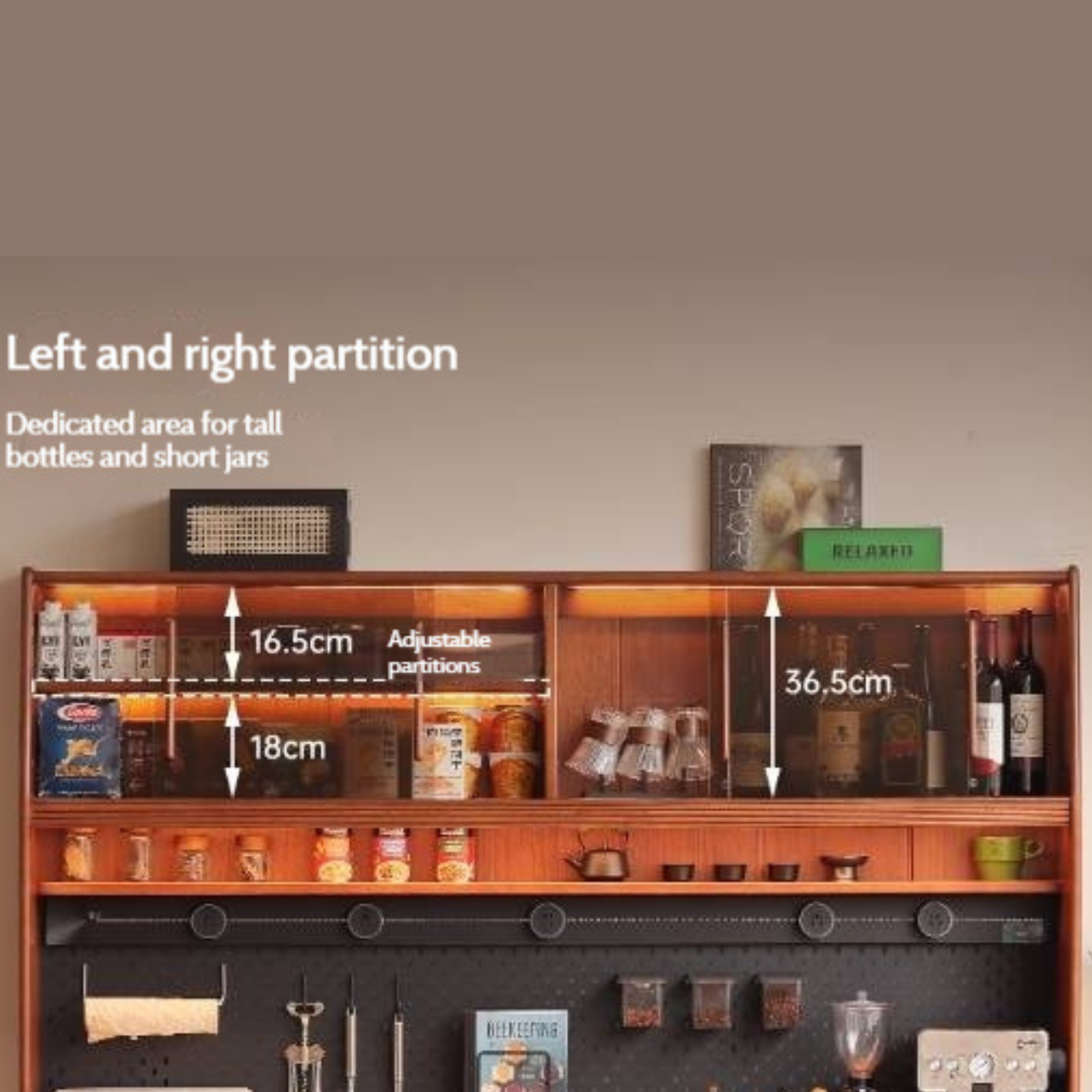 Poplar Solid Wood Antique Style Dining Cabinet