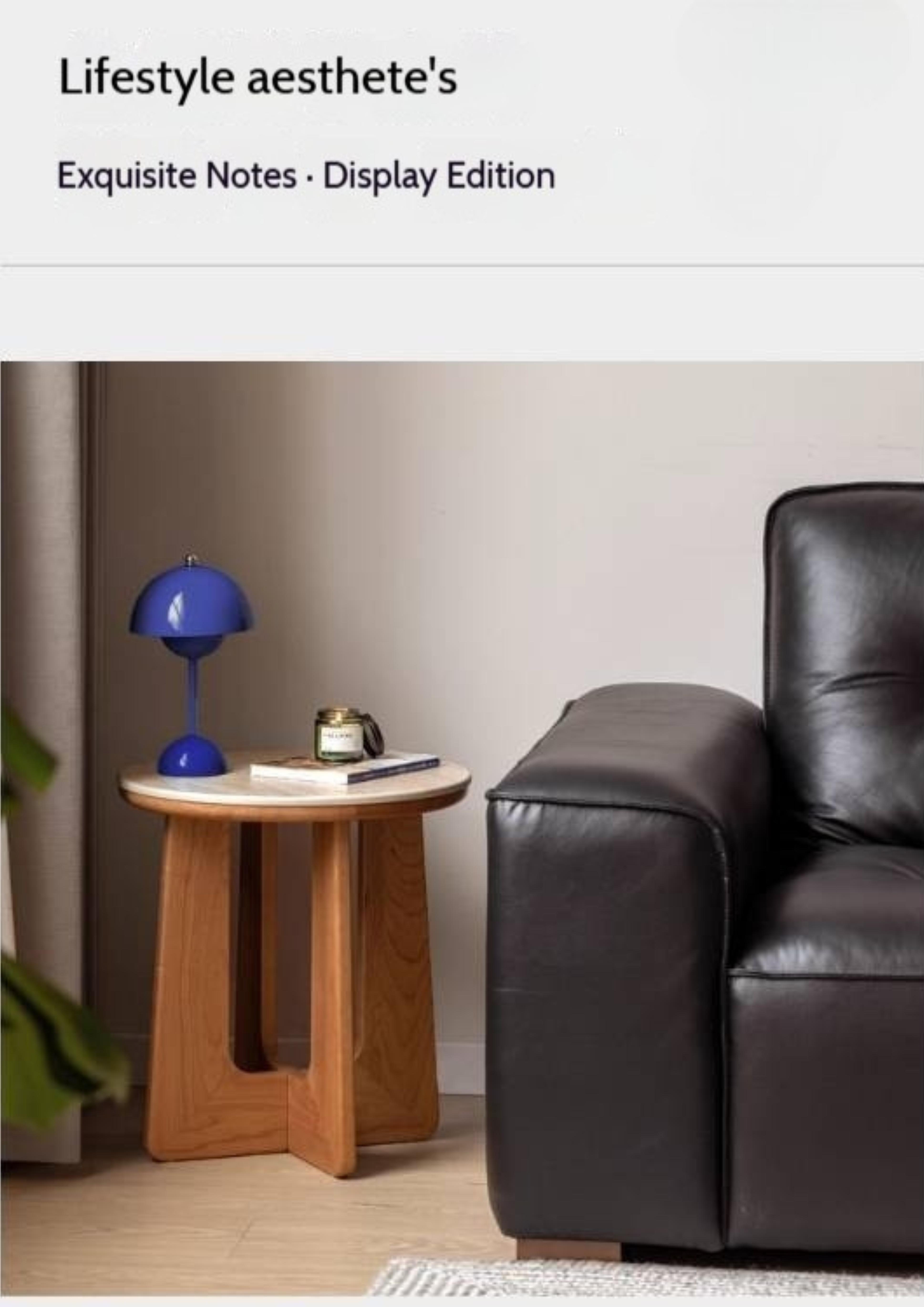 Cherry Solid Wood Rock Plate Round Coffee Table