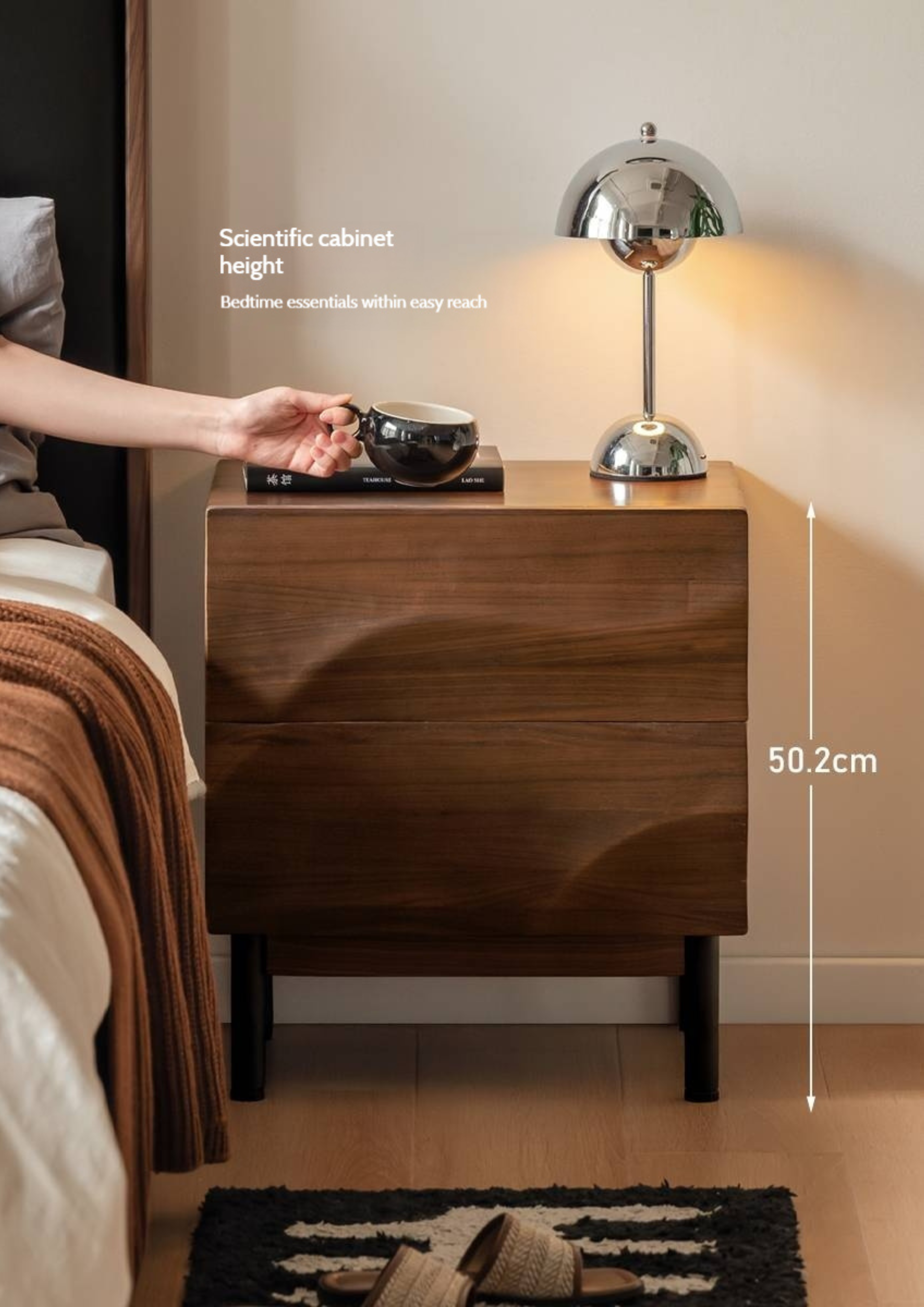 Black Walnut Solid Wood Luxury Nightstands