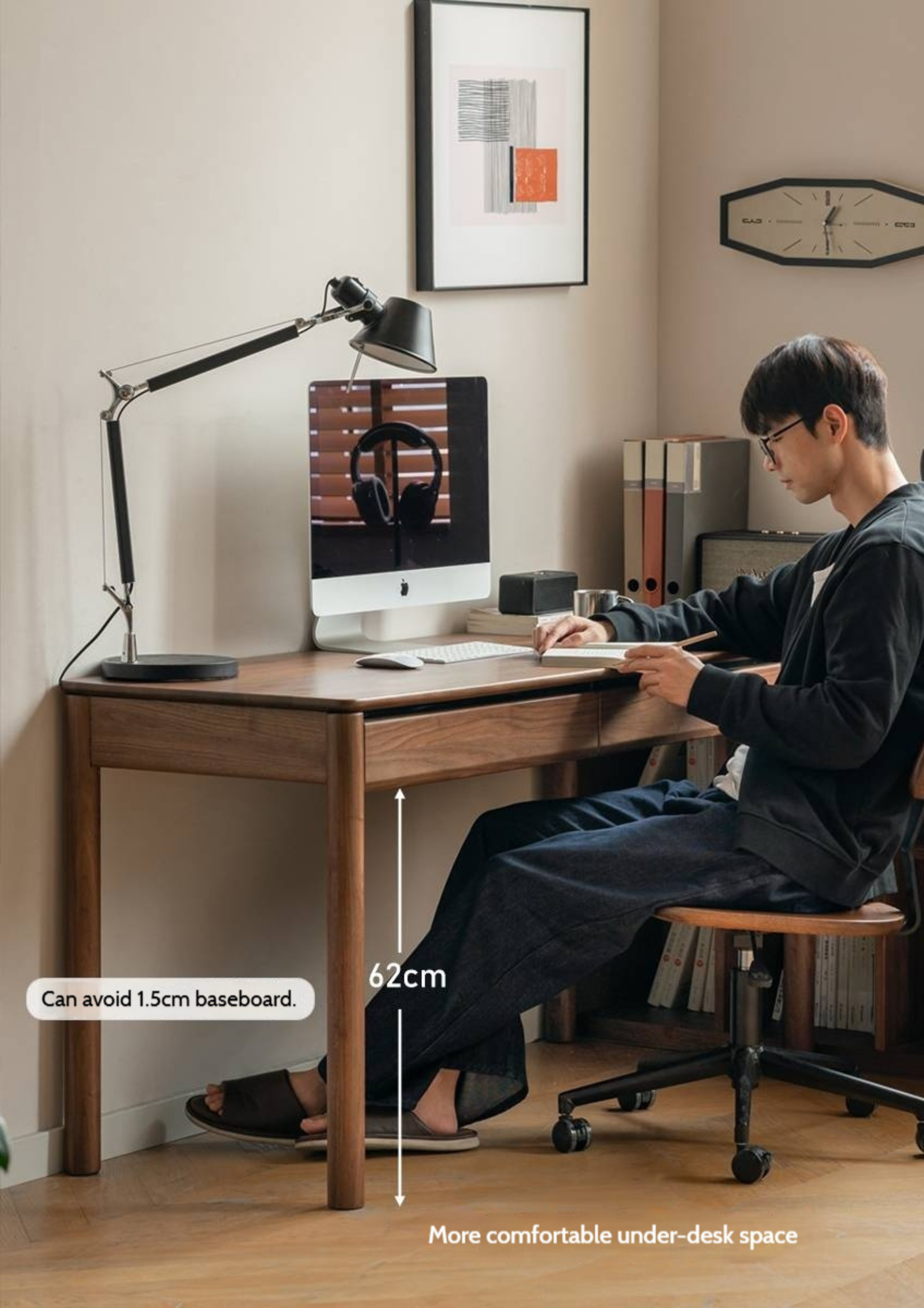 Black Walnut Solid Wood Luxury Office Desk