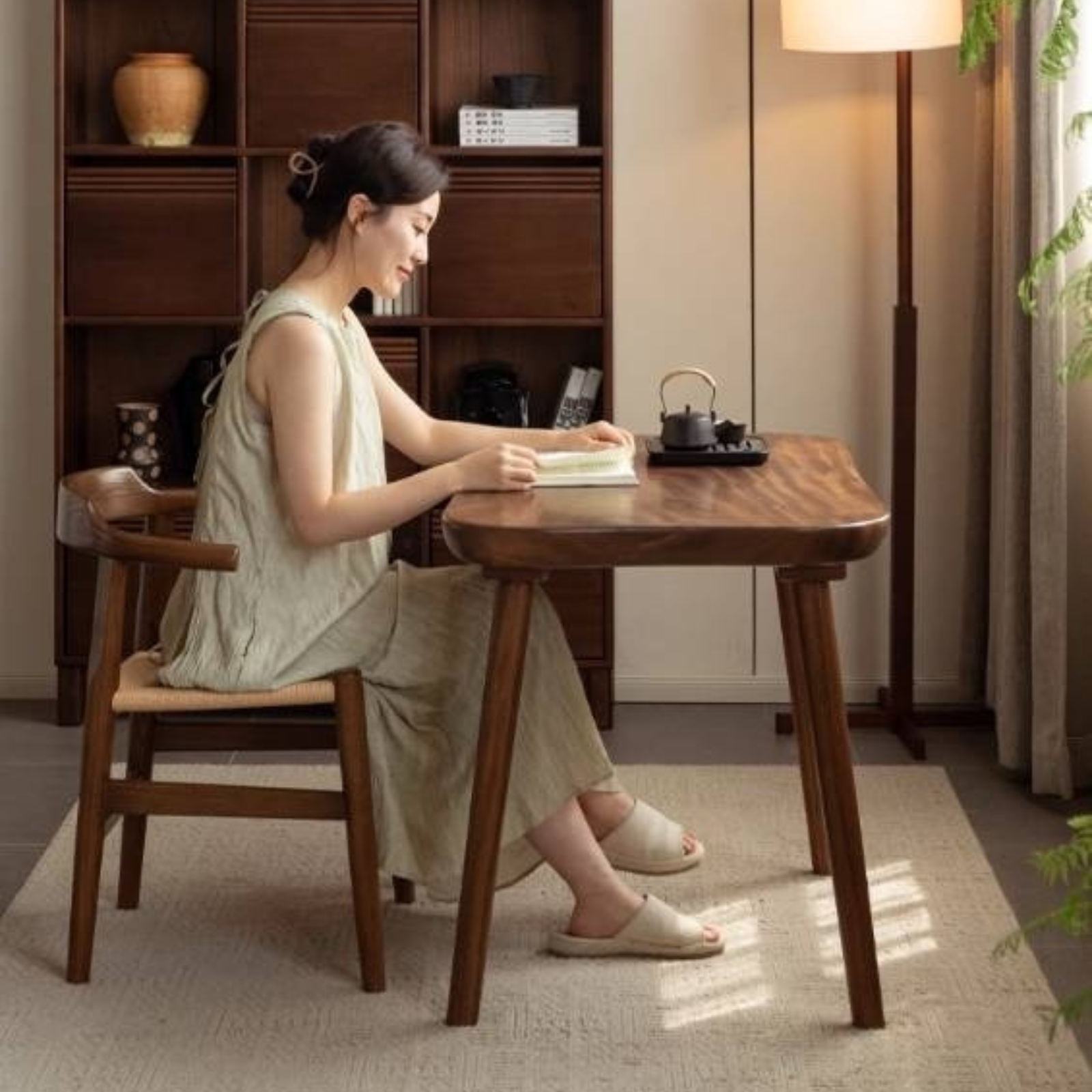 Black Walnut Solid Wood Natural Edge Tea Table