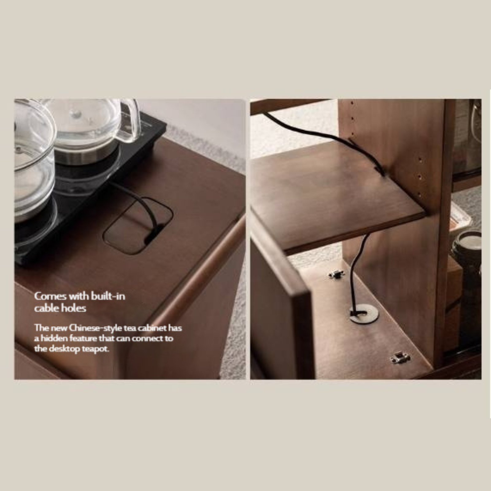 Sandalwood Italian Mobile Side Cabinet