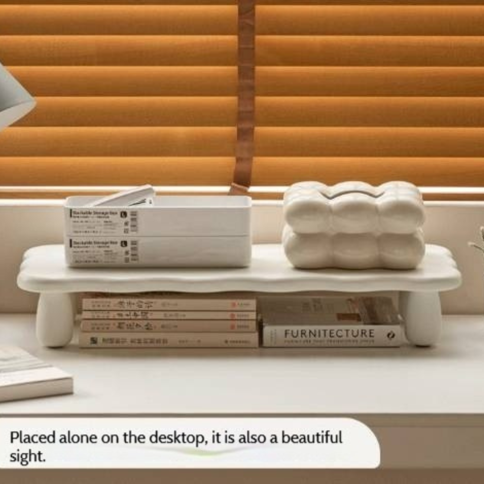 Tulipwood Solid Wood Computer Desktop, Storage Rack