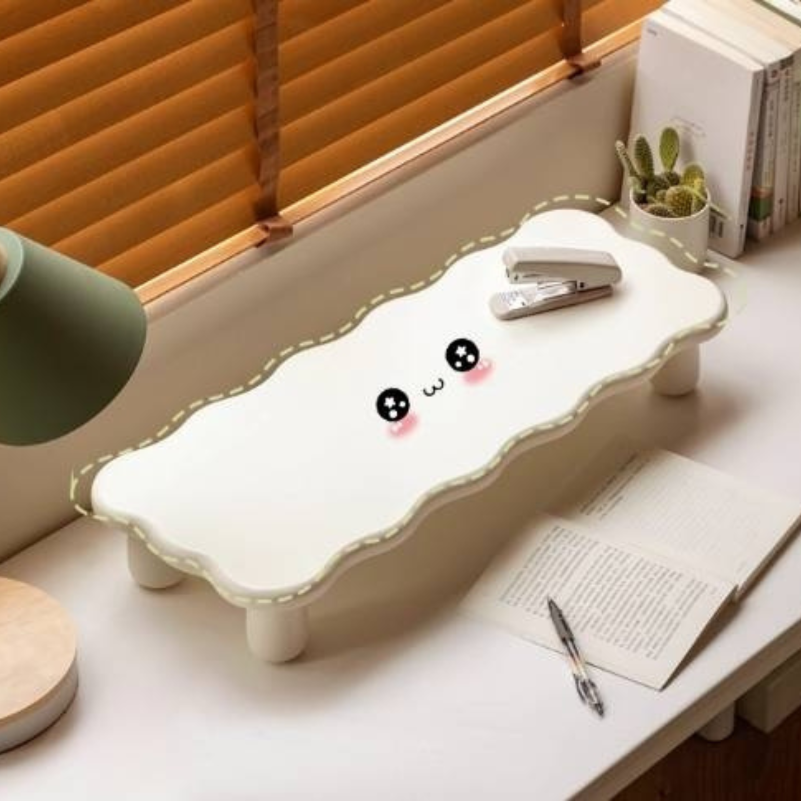 Tulipwood Solid Wood Computer Desktop, Storage Rack