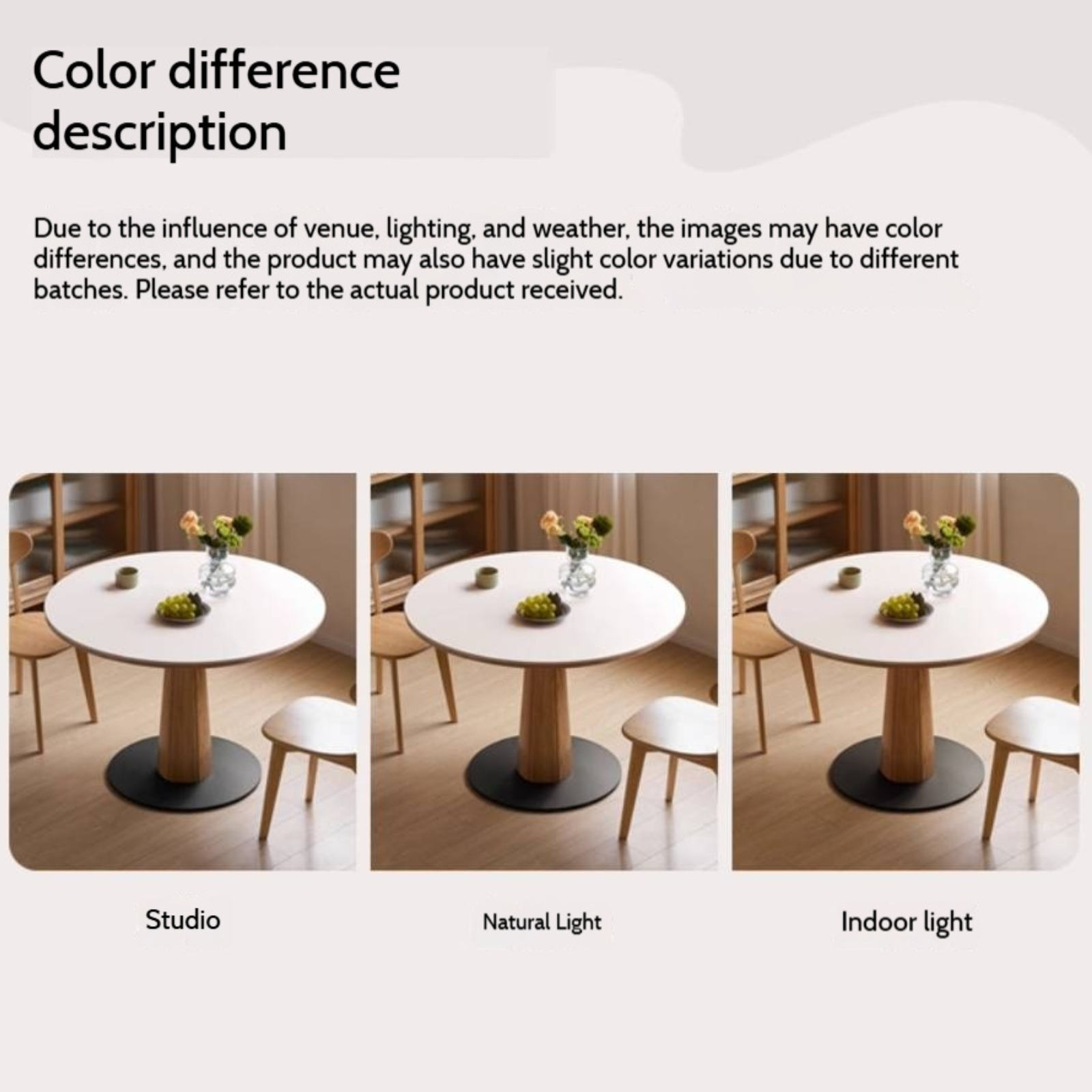 Oak Solid Wood Slab Round Dining Table