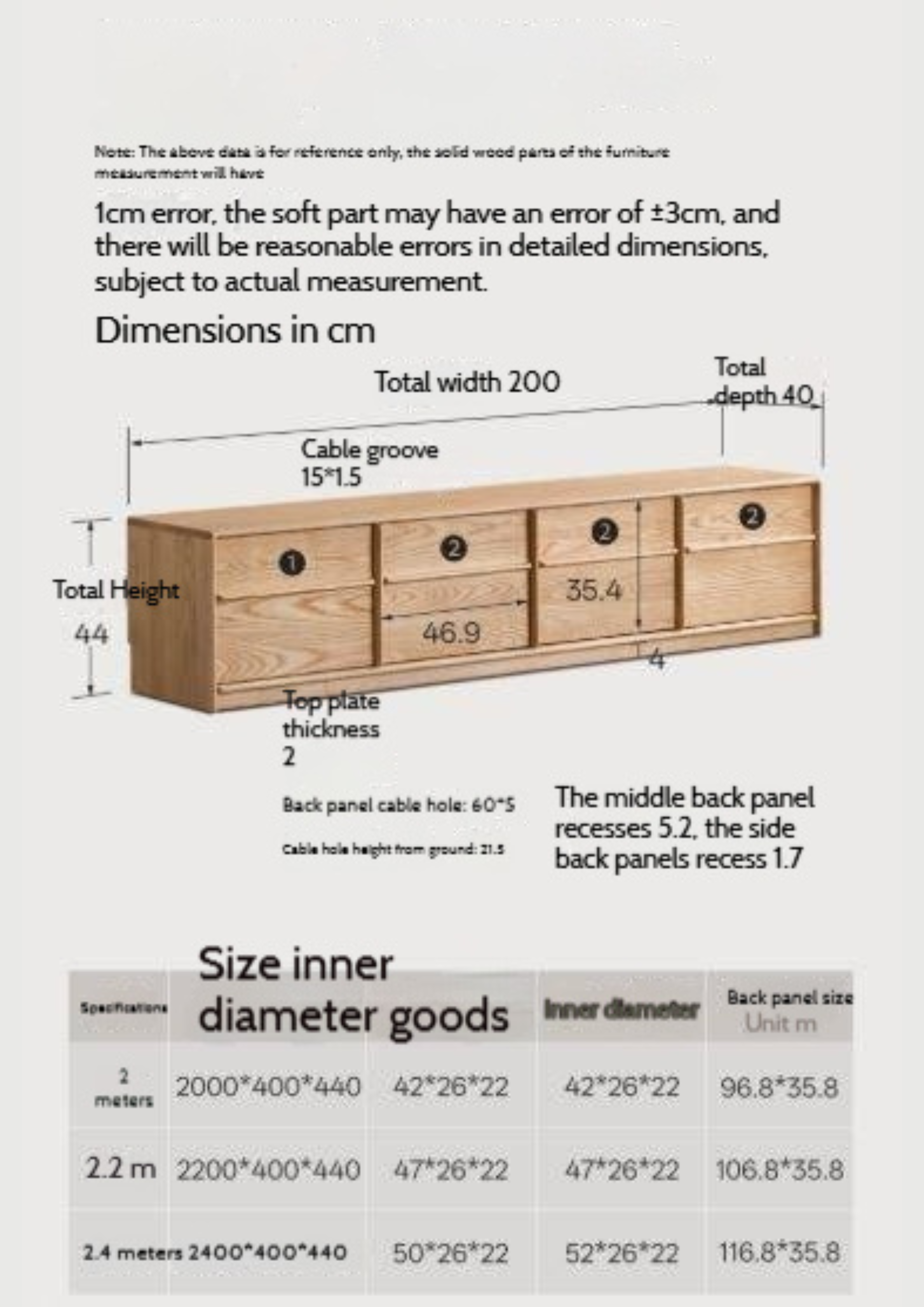 Ash Solid Wood Wabi-Sabi Style TV Cabinet