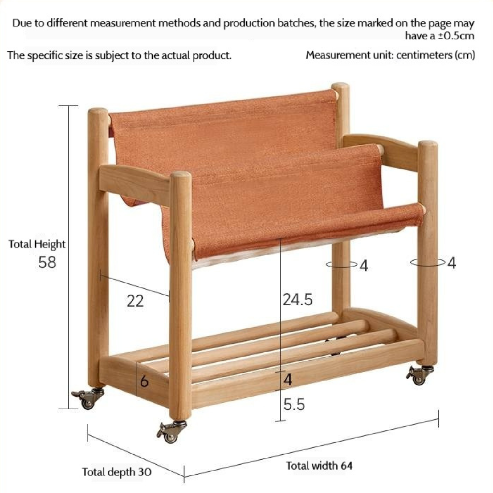 Poplar Solid Wood Movable Children's Bookshelf