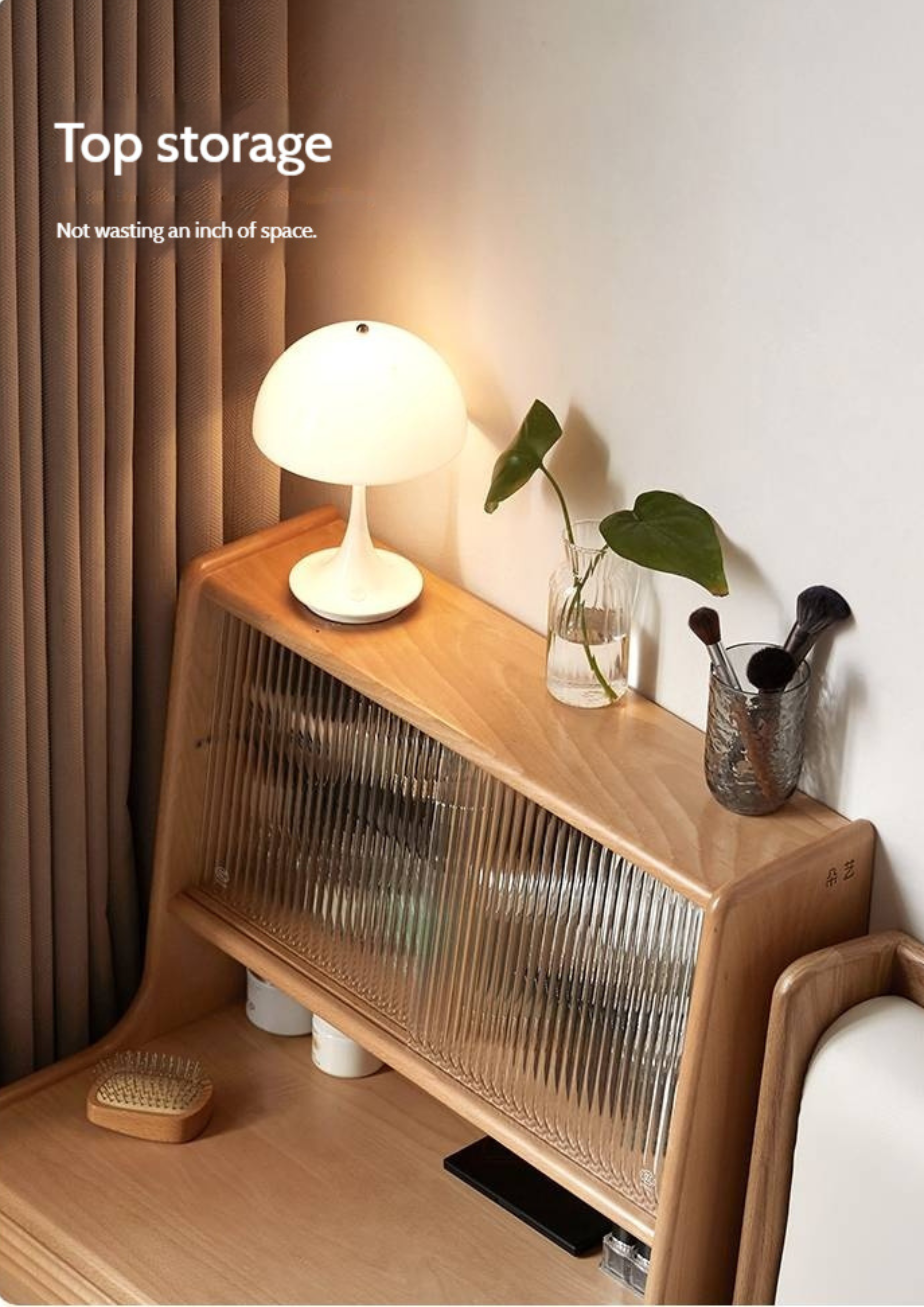 Beech Solid Wood Multifunctional Vanity Table Makeup